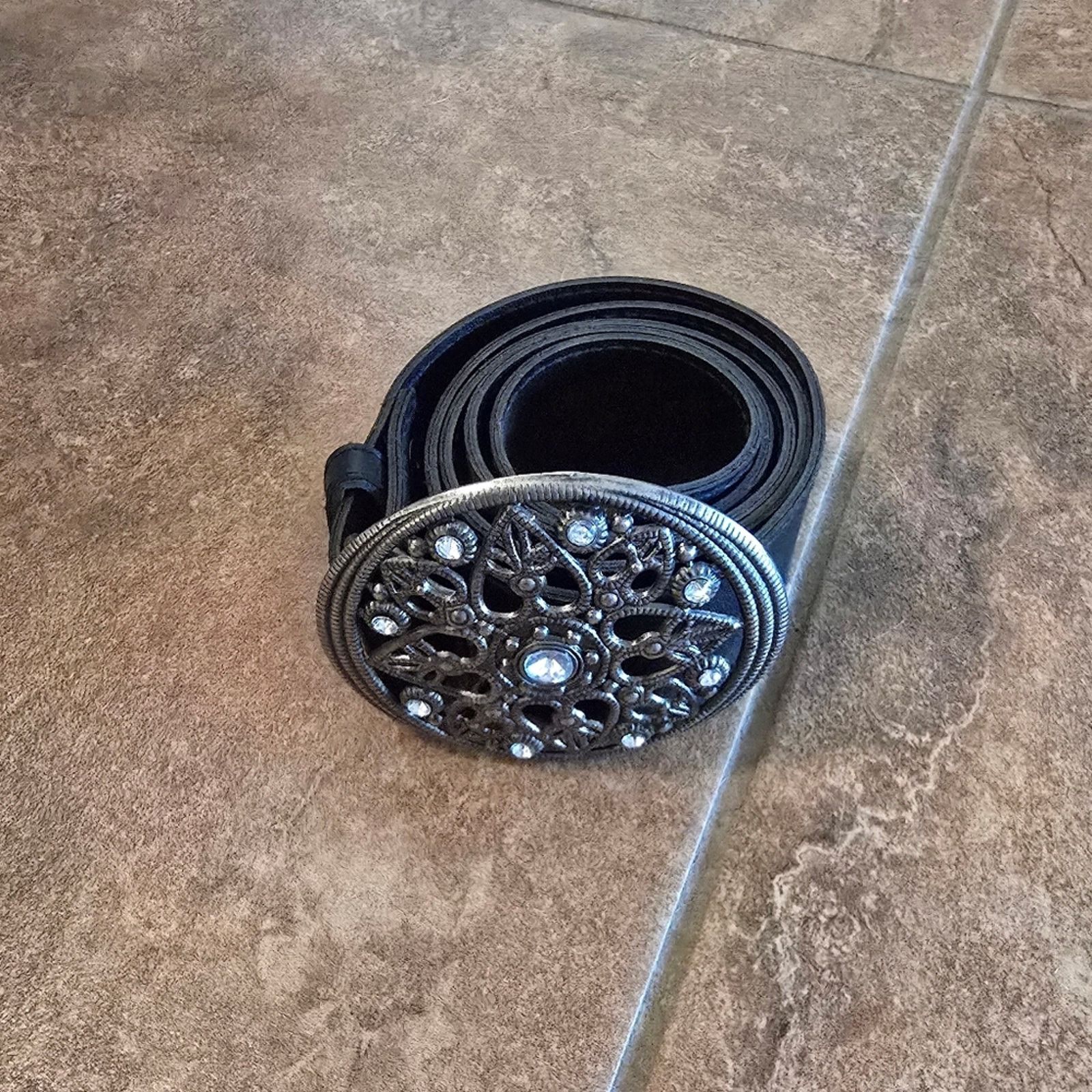 Other Black Detailed Buckle 41 Belt Size ONE SIZE - 2 Thumbnail