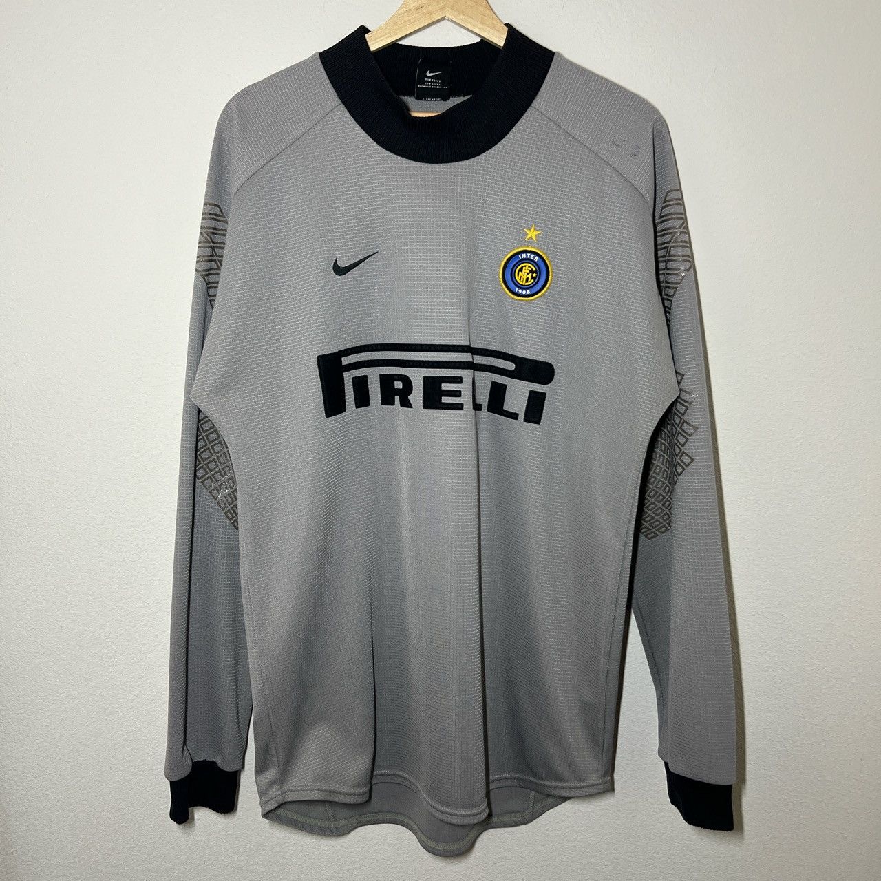 image of Nike x Soccer Jersey Inter Milan 2001-2002 Goalkeeper Jersey in Grey, Men's (Size Medium)