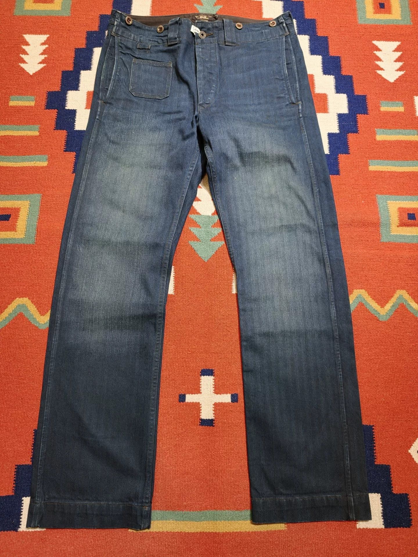 RRL Ralph Lauren RRL Indigo Herringbone HBT Jeans Size US 32 / EU 48 - 1 Thumbnail