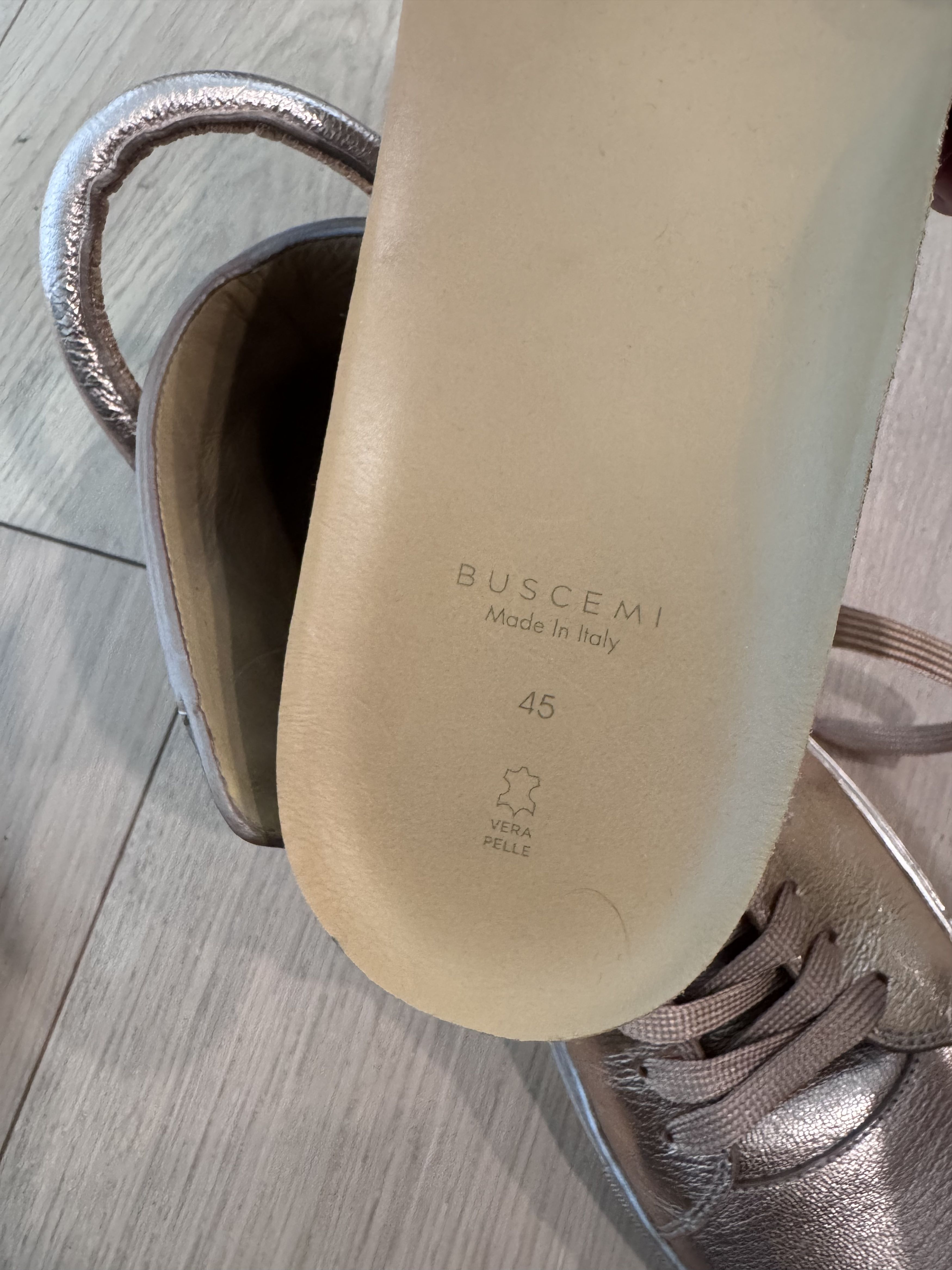 Buscemi Buscemi 100MM Metallic Rose Gold High Top Sneakers Size 12 Size US 12 / EU 45 - 13 Thumbnail