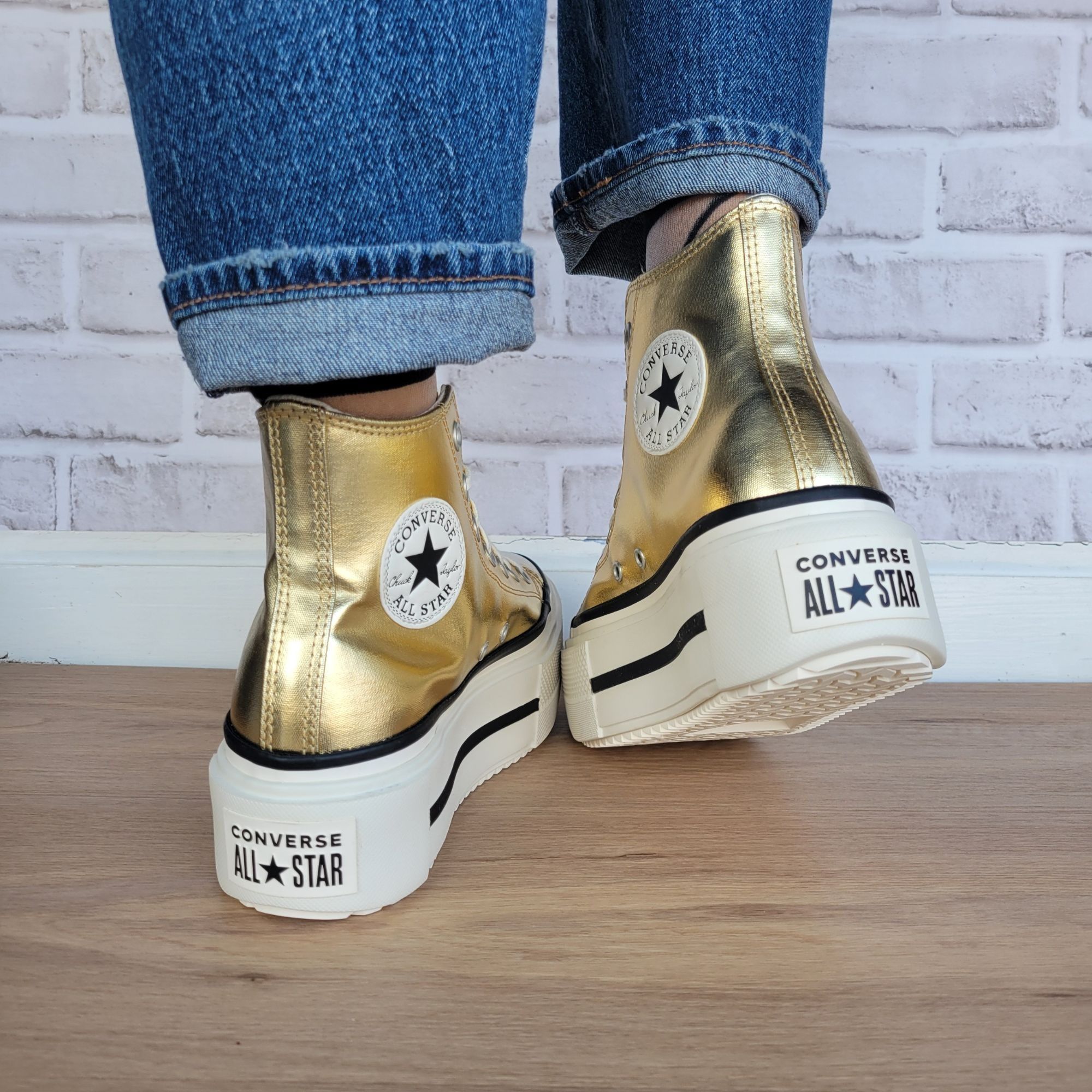 Converse ⭐Converse Chuck Taylor Lift Double Stack Gold 11.5 Womens Sh Size US 11.5 / IT 41.5 - 6 Thumbnail