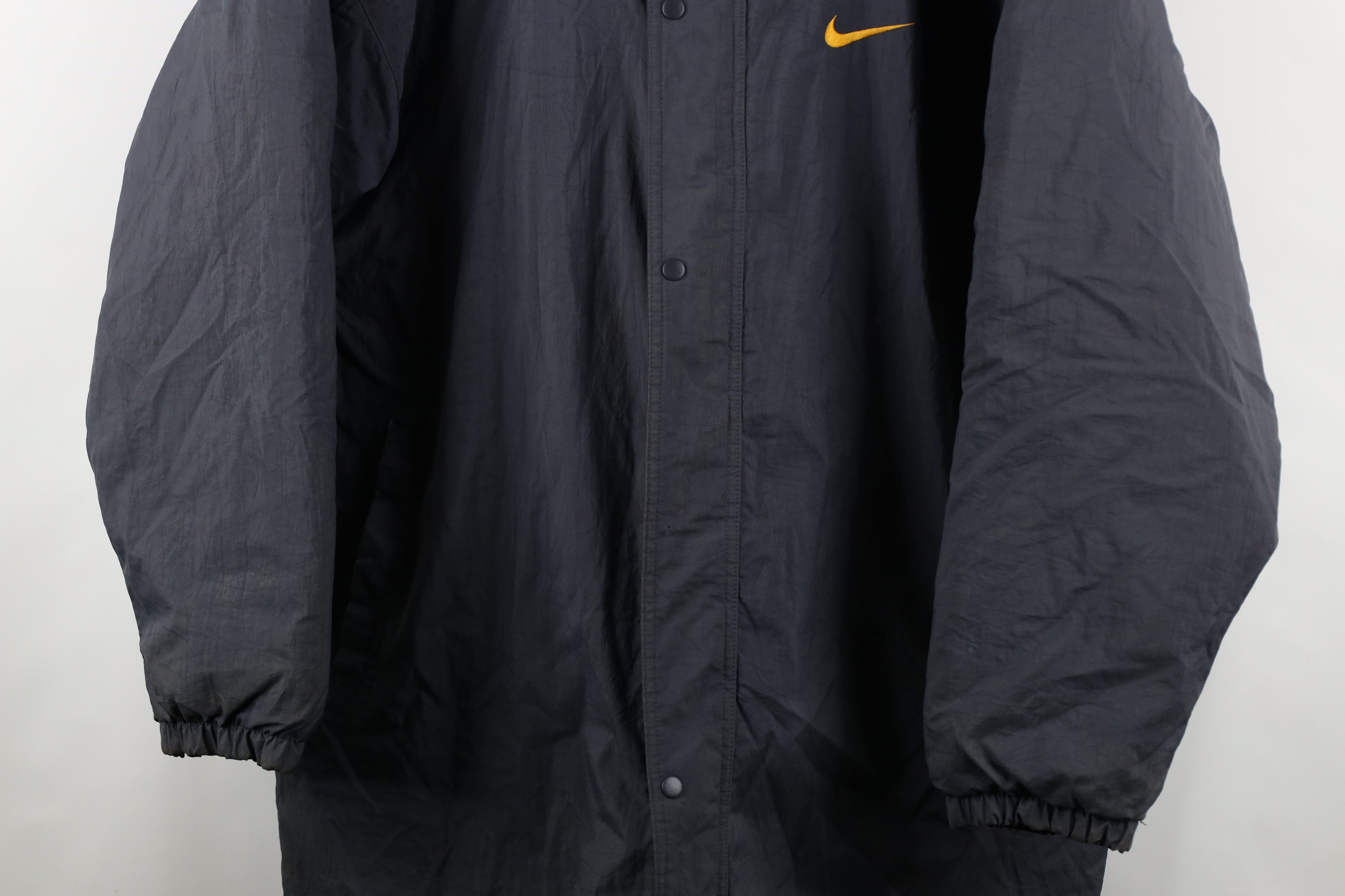 Nike × Vintage Vintage 90s Nike Swoosh Cape Hooded Full Length Parka Jacket Size US L / EU 52-54 / 3 - 3 Thumbnail