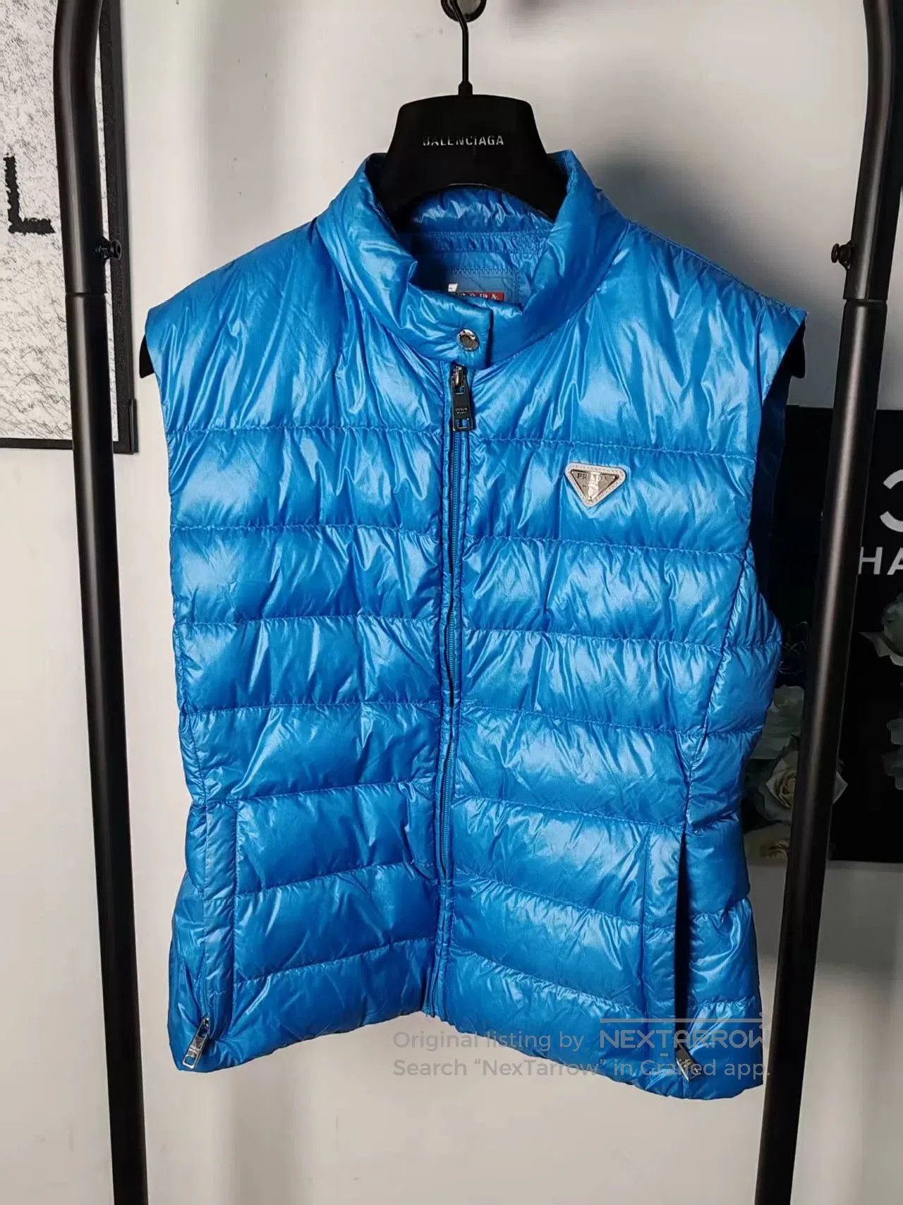 Prada Prada Blue Down Vest with Triangle Logo. Size US M / EU 48-50 / 2 - 1 Thumbnail