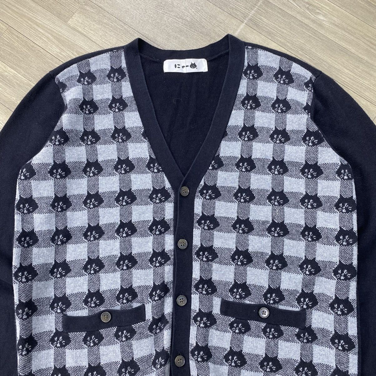 Ne-Net Vintage Ne-Net Issey Miyake Gingham Full Logo Wool Cardigan Size US M / EU 48-50 / 2 - 2 Thumbnail