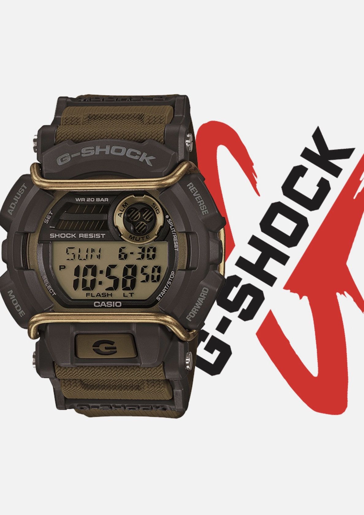 G Shock Casio G-SHOCK GD400-9 Face Protector Flash Alert Green Size ONE SIZE - 2 Thumbnail