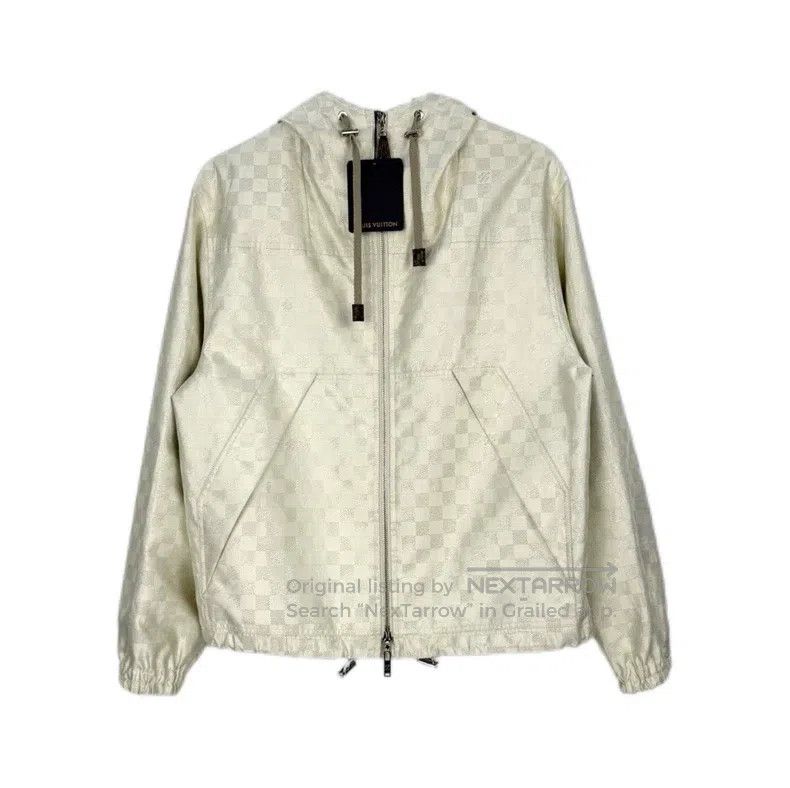 Louis Vuitton Louis Vuitton Beige silver checkerboard hooded jacket Size XS / US 0-2 / IT 36-38 - 1 Thumbnail
