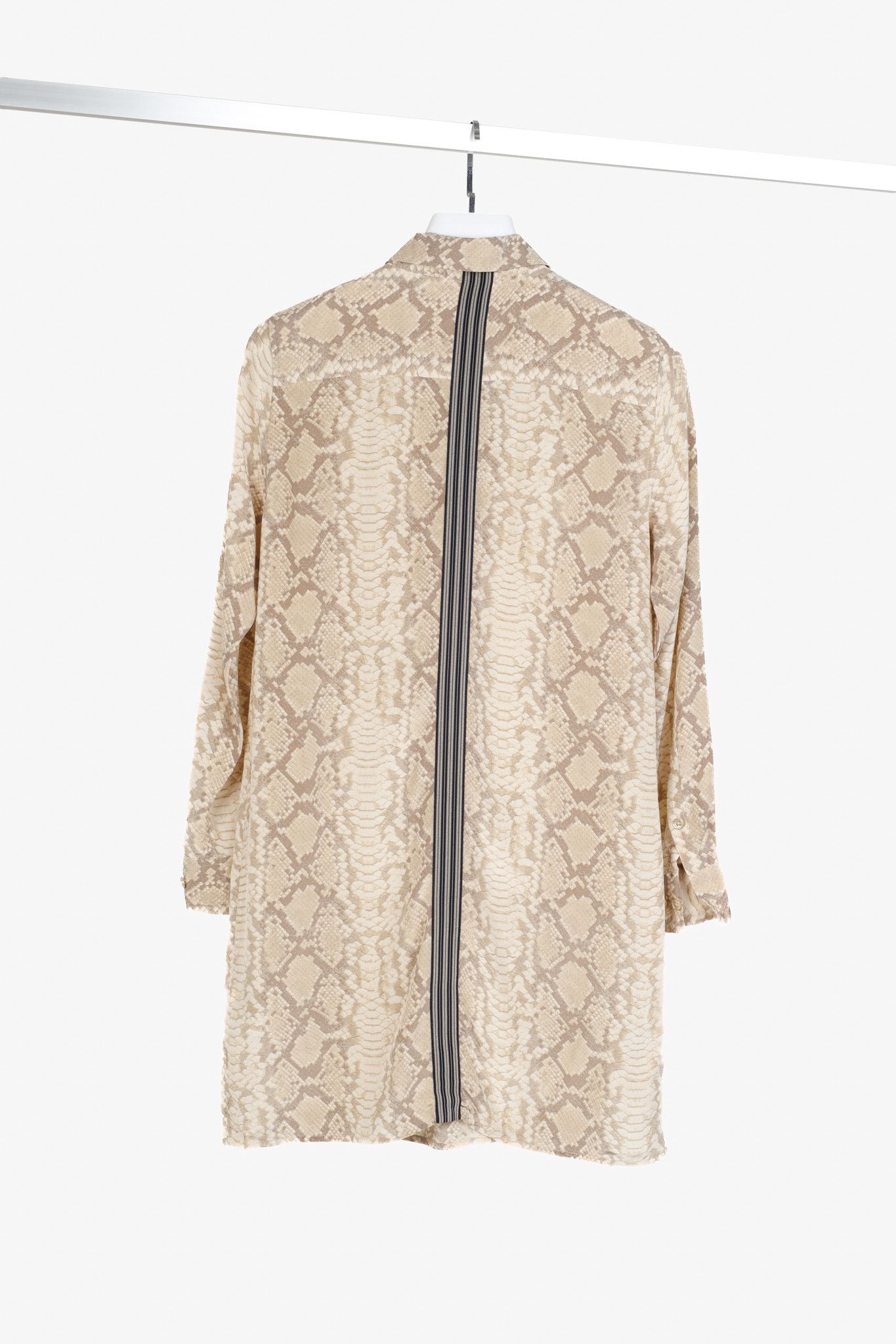 Equipment Equipment Lucida Sand Snake Khaki Long-Sleeve Shift Dress Size XS / US 0-2 / IT 36-38 - 2 Thumbnail