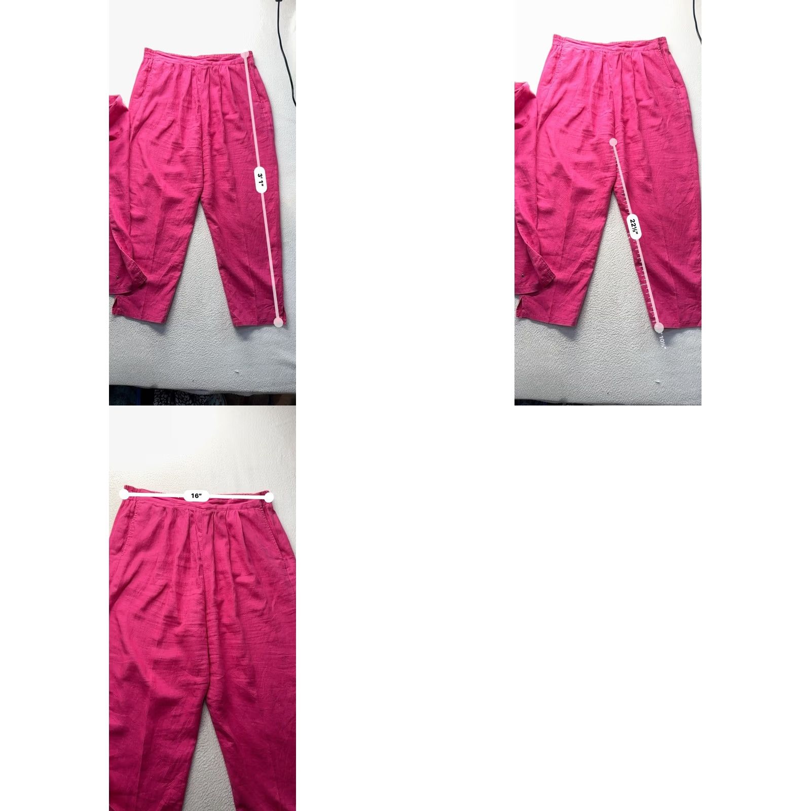 Vintage Diffusion Bright Pink Studded Lounge Set Women 8 Short Sleeve Elastic Waist Two-Piece Size 30" / US 8 / IT 44 - 8 Thumbnail