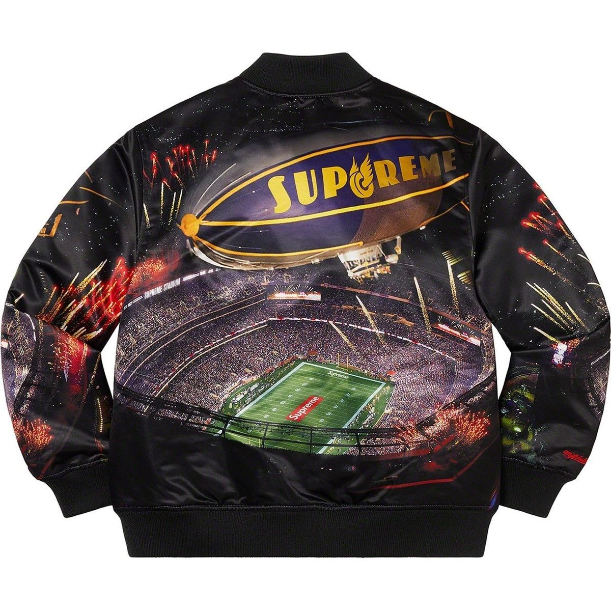 Mitchell & Ness × Supreme Supreme Mitchell & Ness Stadium Satin Varsity Jacket Size US XL / EU 56 / 4 - 3 Thumbnail
