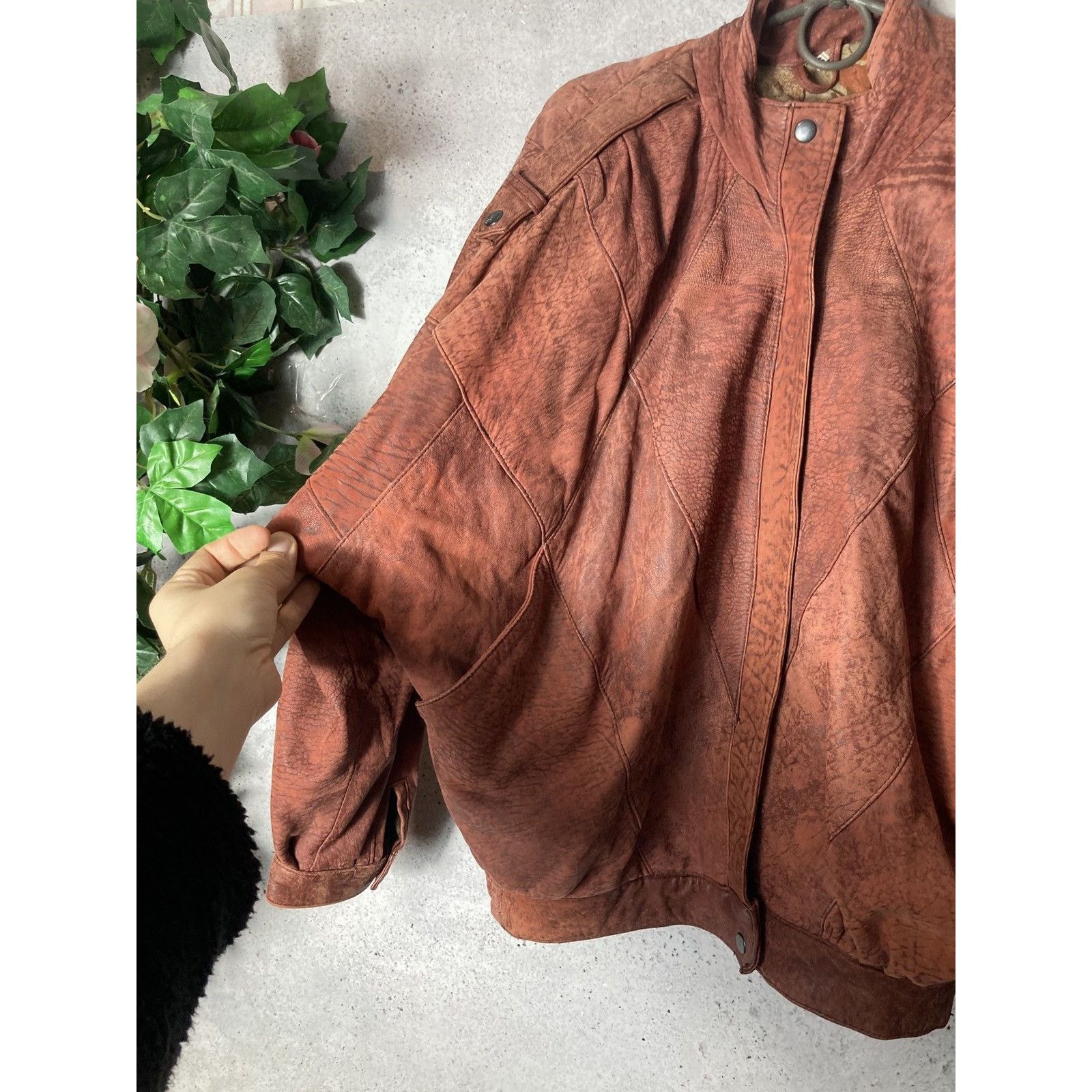 Japanese Brand × Vintage Crazy Volcano! Leather jacket vintage! Size US S / EU 44-46 / 1 - 3 Thumbnail