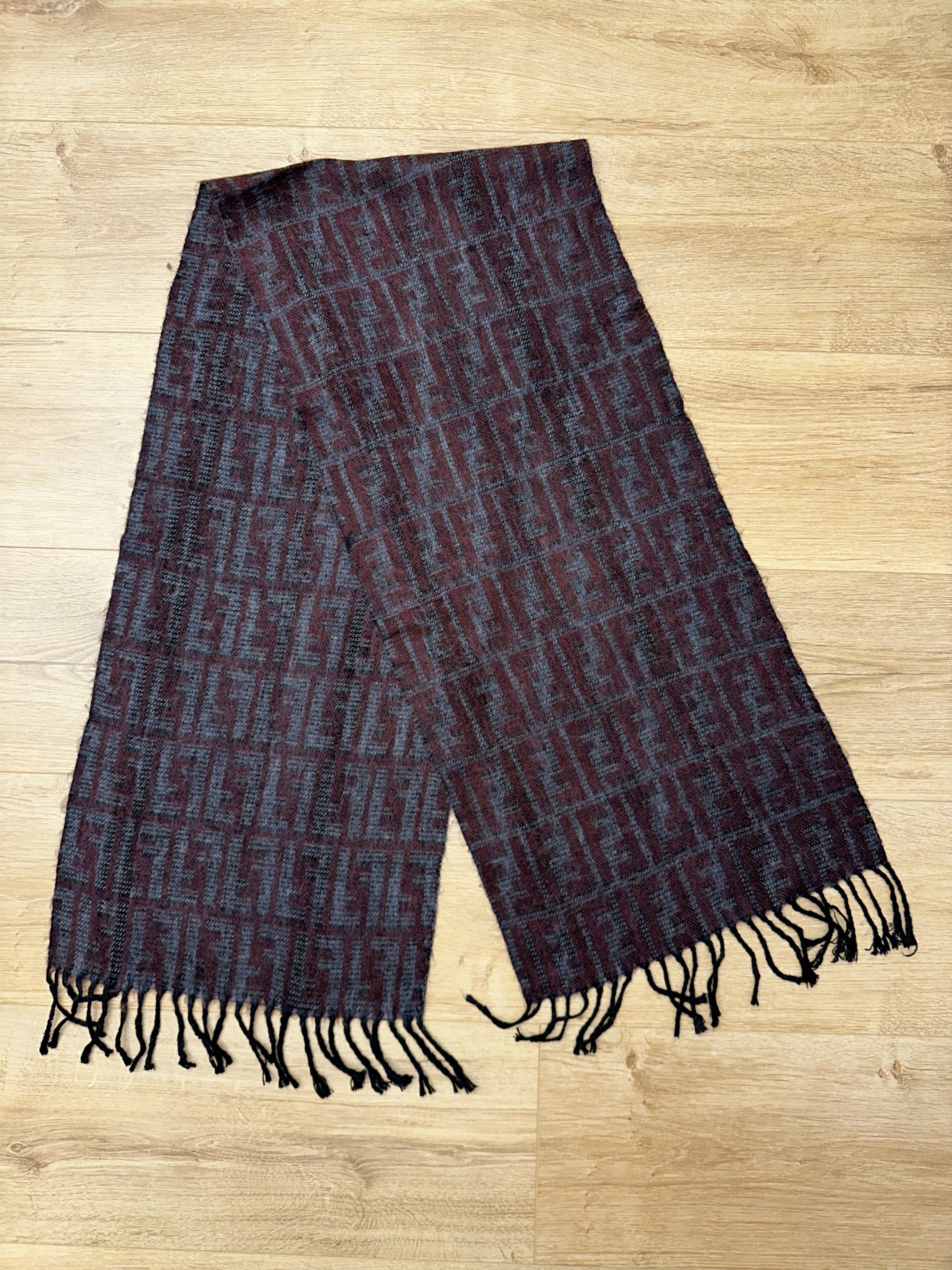 Fendi Fendi Vintage FF Zucca Monogram Scarf Shawl 160x32cm Size ONE SIZE - 2 Thumbnail