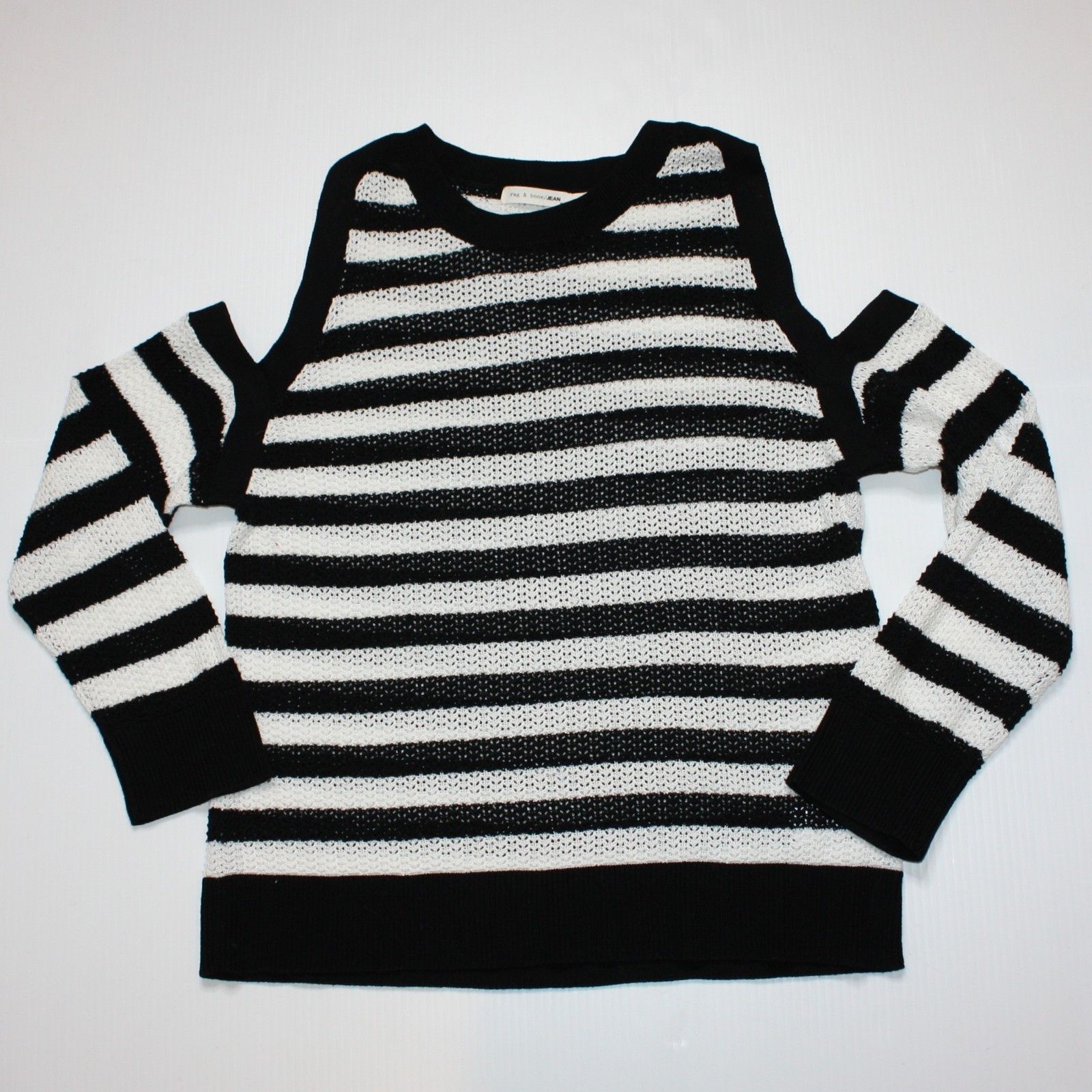 Rag & Bone Tracey Cold-Shoulder Striped Sweater NWOT $231 Size M / US 6-8 / IT 42-44 - 8 Thumbnail
