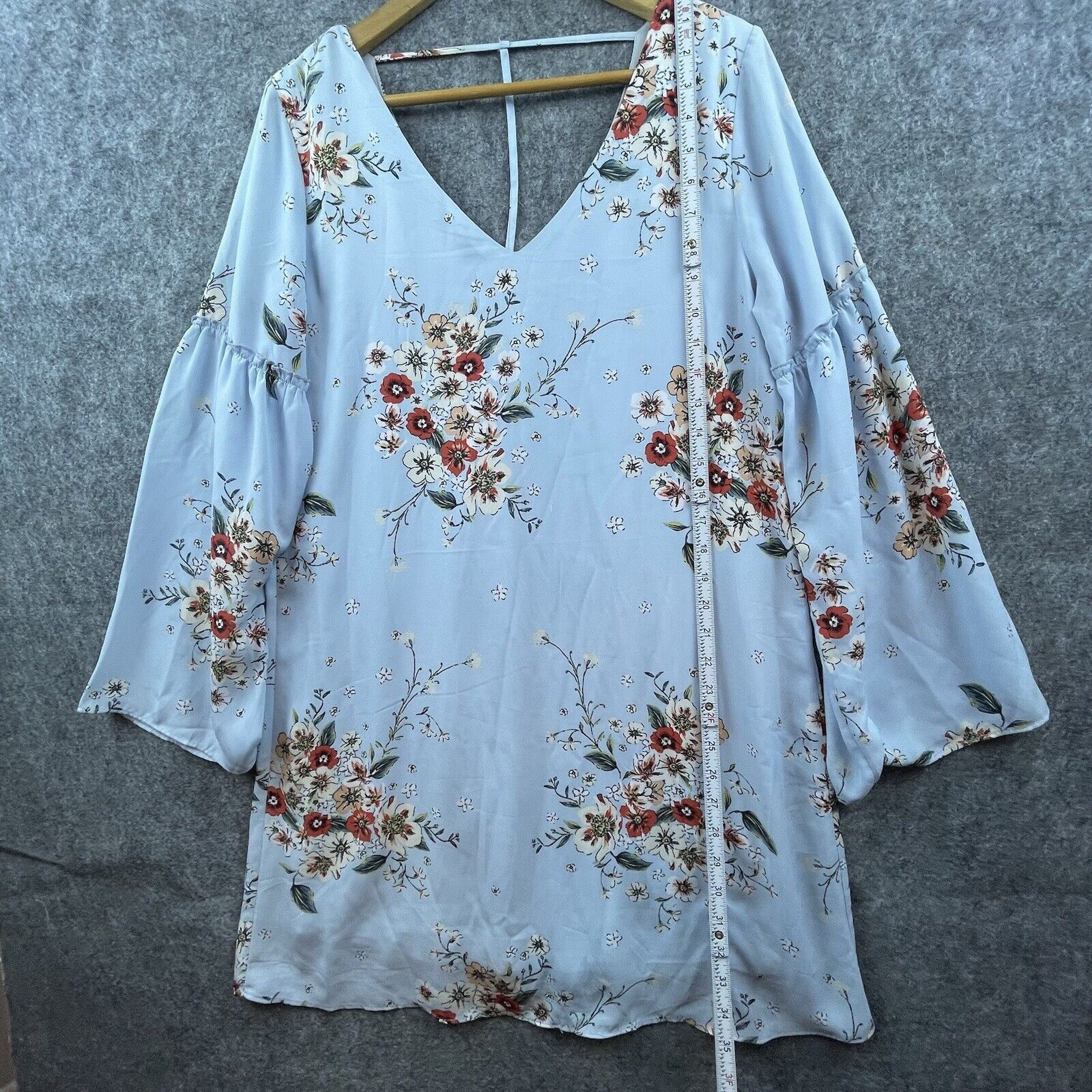 Wrangler Wrangler Dress Large Sheer Lined Bell Sleeve Country Retro Size L / US 10 / IT 46 - 5 Thumbnail