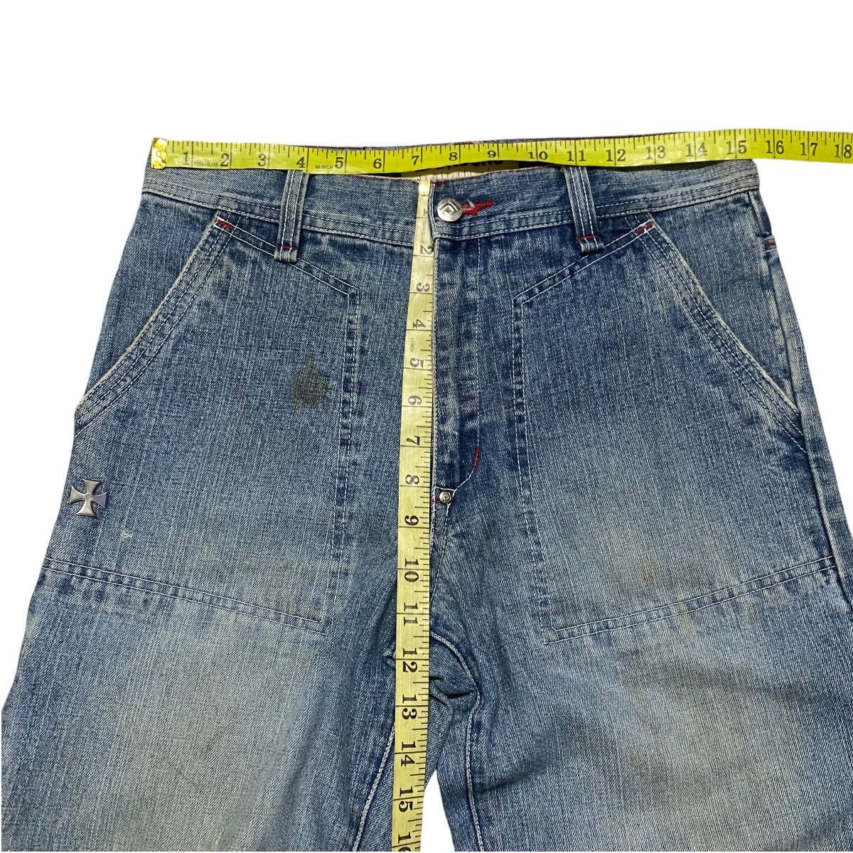Droors DROORS Denim Wide Leg Jeans Zero Ska8 Patches Distressed Size US 29 - 18 Thumbnail