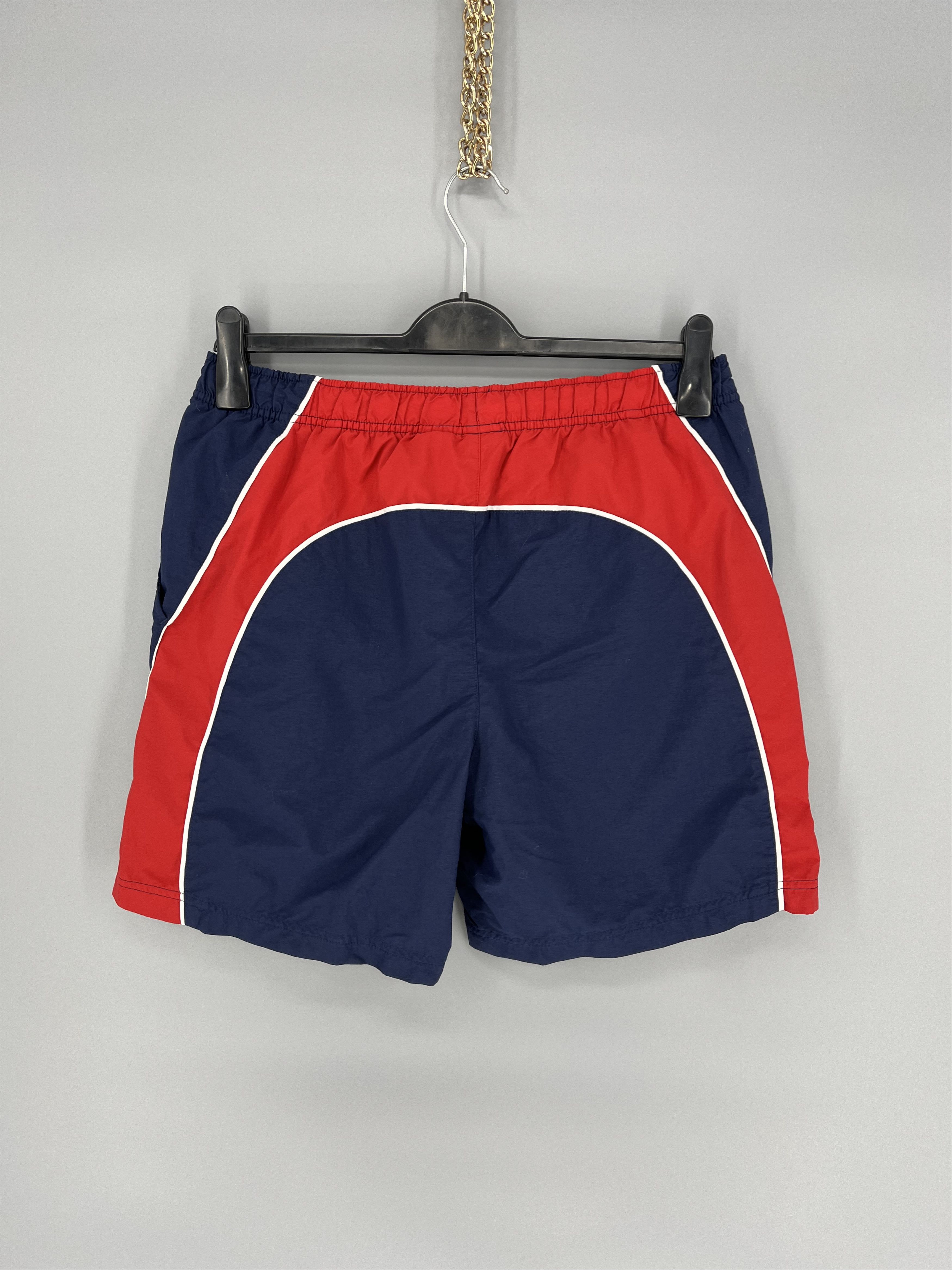 Nike × Vintage 90s Vintage Nike Black Nylon Mini Swoosh Shorts Travis Style Size US 34 / EU 50 - 8 Thumbnail