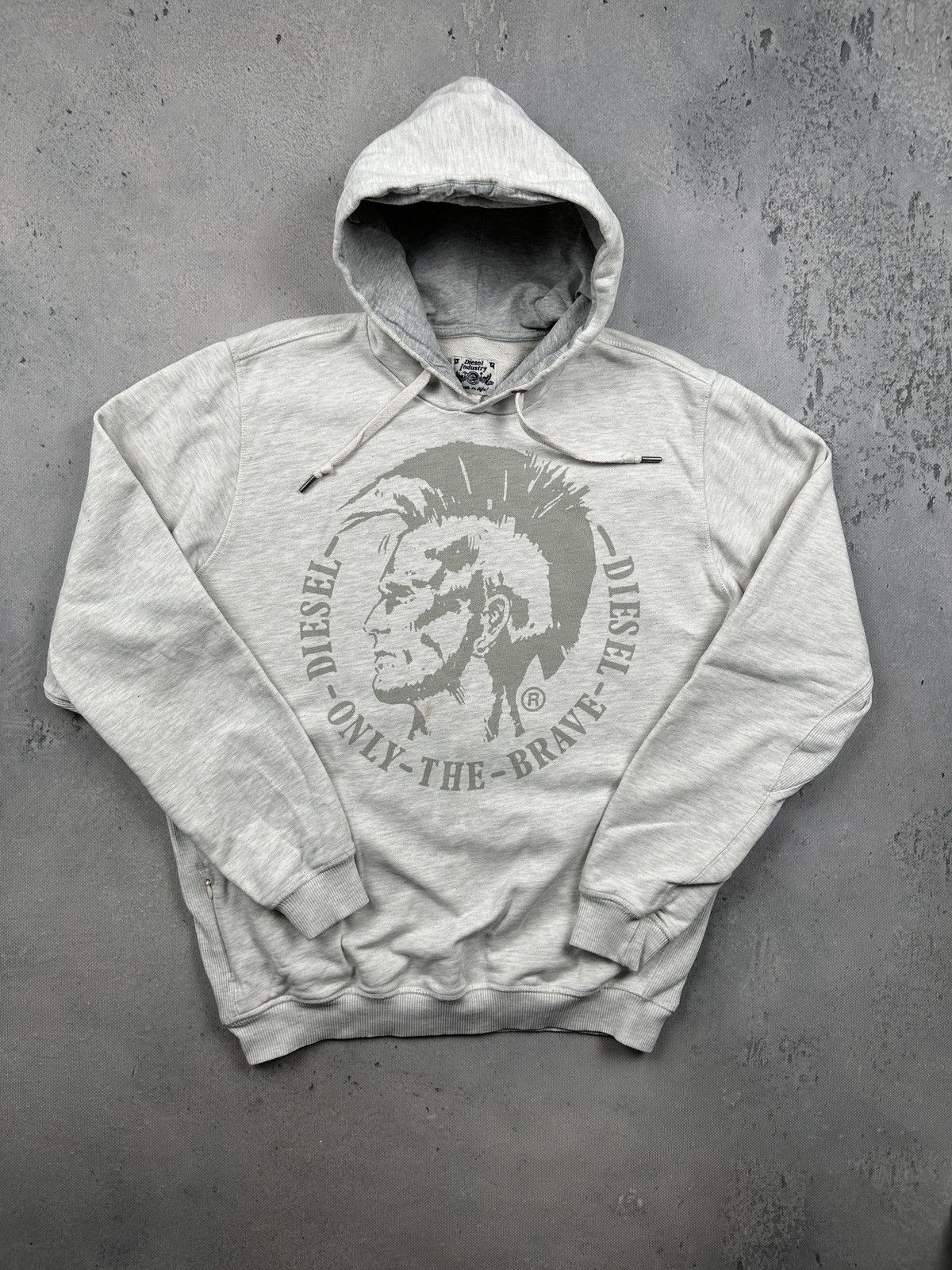 Diesel Vintage Diesel Only The Brave Hoodie Mohawk Big Logo Grey XL Size US L / EU 52-54 / 3 - 1 Thumbnail