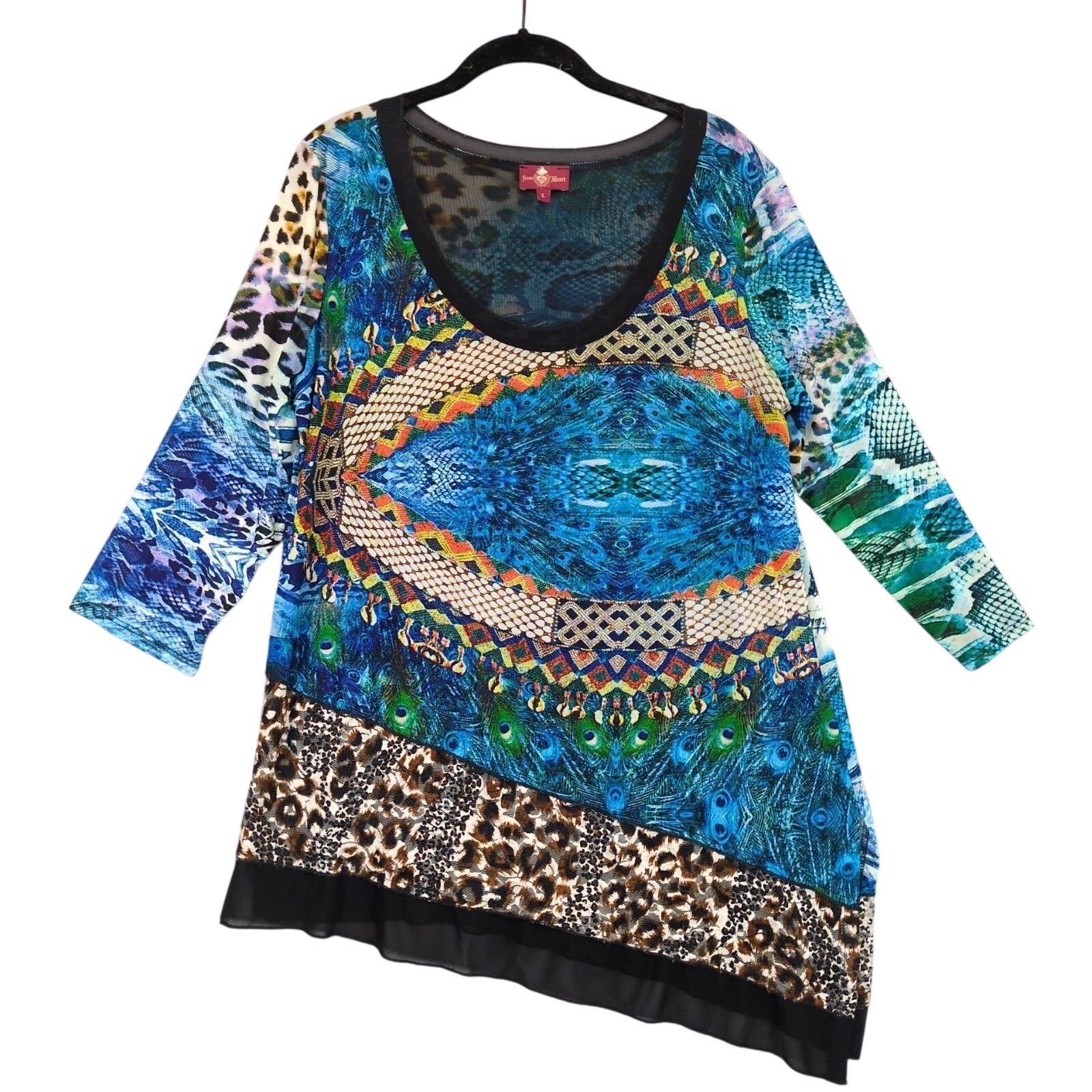 Other From The Heart Sheer Dress Sz L Animal Print Asymmetrical Size L / US 10 / IT 46 - 1 Thumbnail