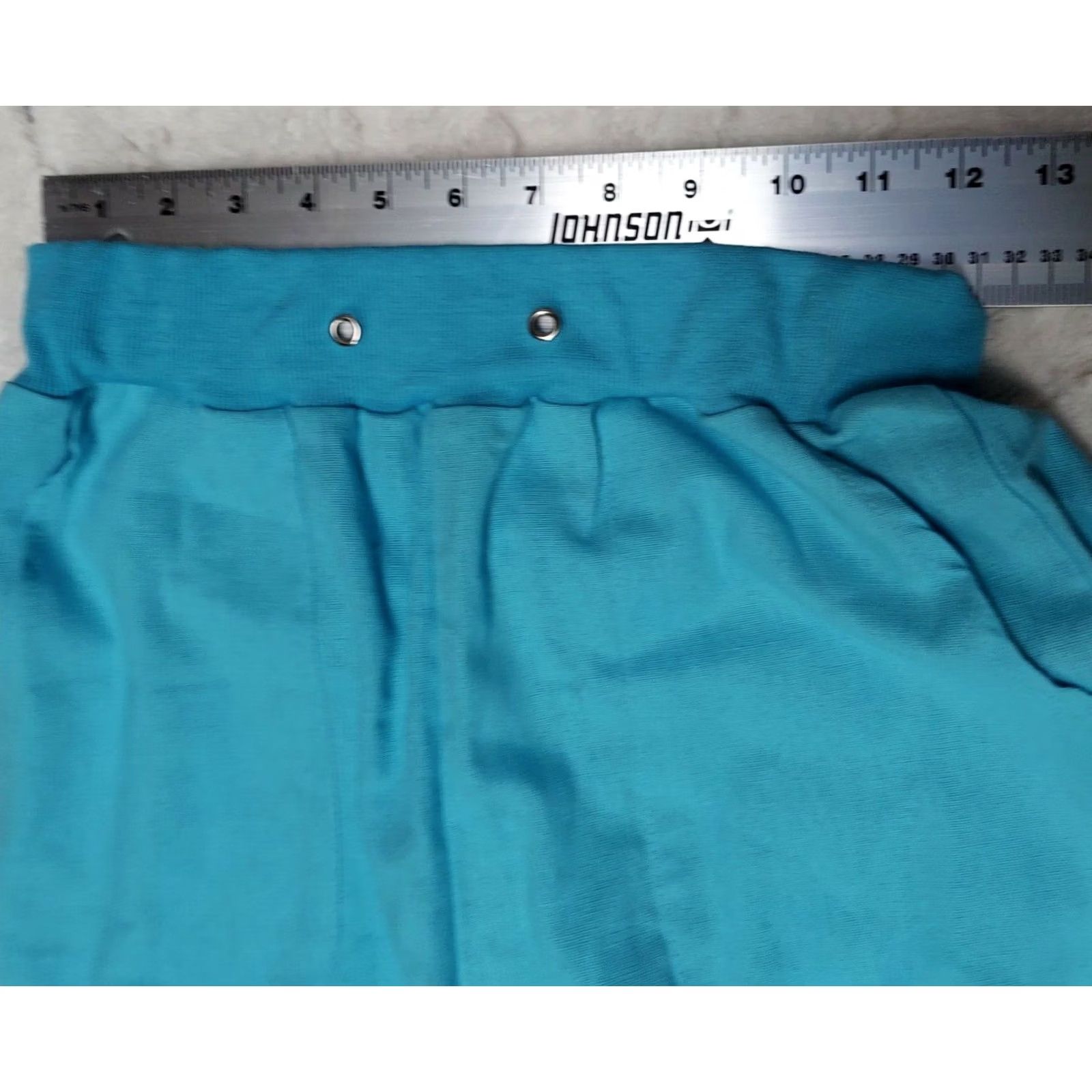 Vintage Misslook 365852 Women’s Elastic Waist Jogger Pants Small Blue Linen Blend Pockets Jogger Casual Size 28" / US 6 / IT 42 - 5 Thumbnail