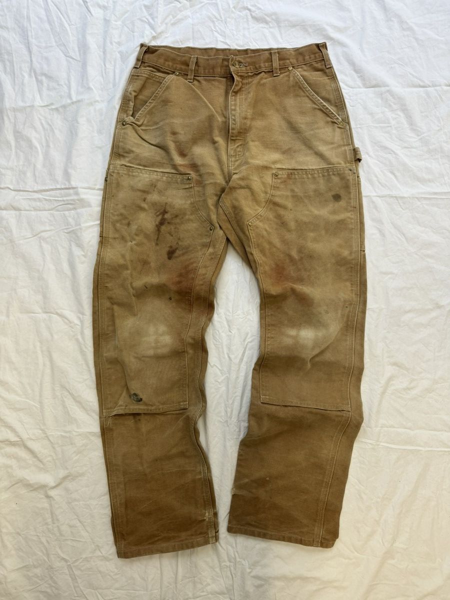 Vintage 90s Faded Carhartt Chrome Hearts Style Double Knees