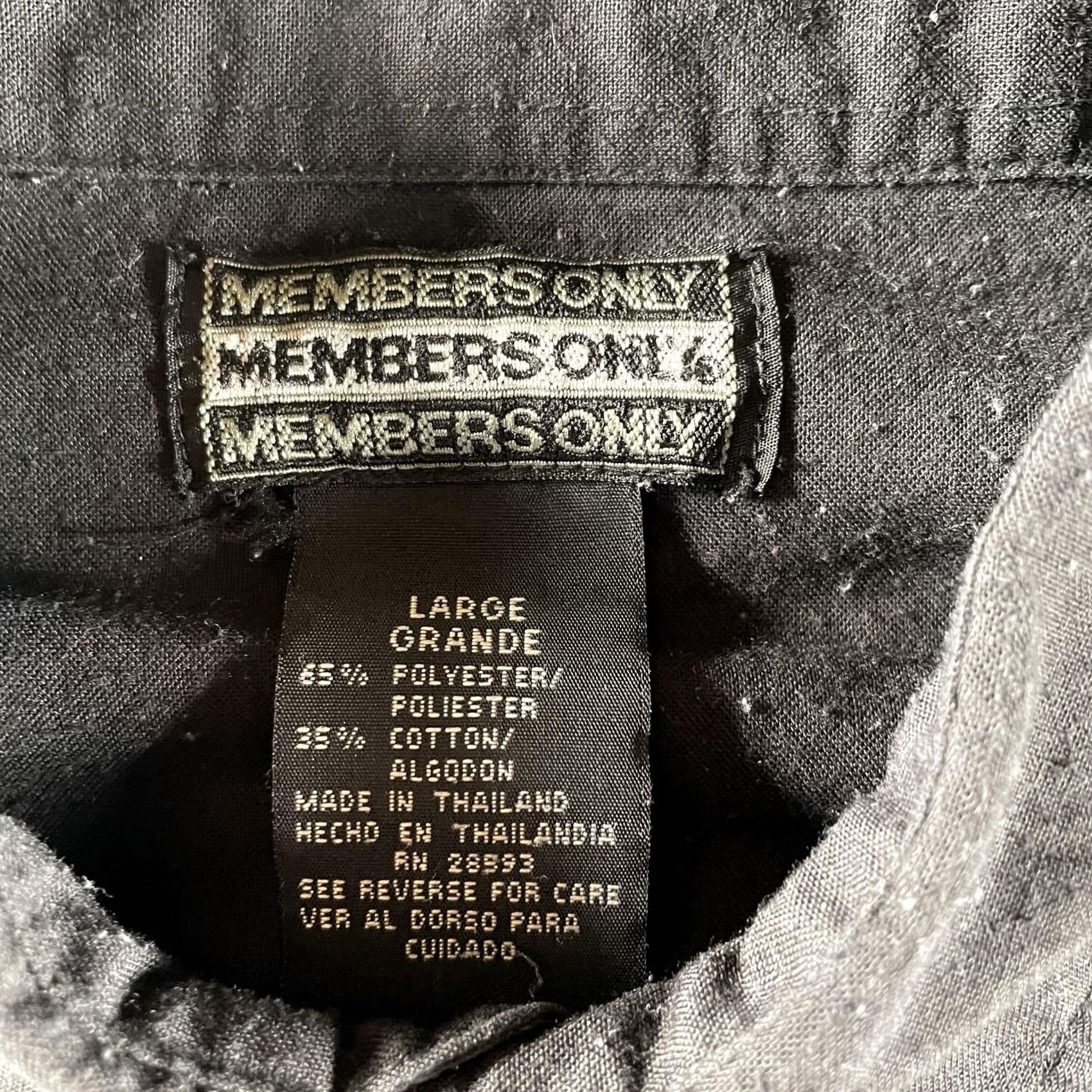Members Only VINTAGE Members Only Shirt Mens Large Short Sleeve Pullover Pockets 90s Style Black Button-Up Size US L / EU 52-54 / 3 - 3 Thumbnail