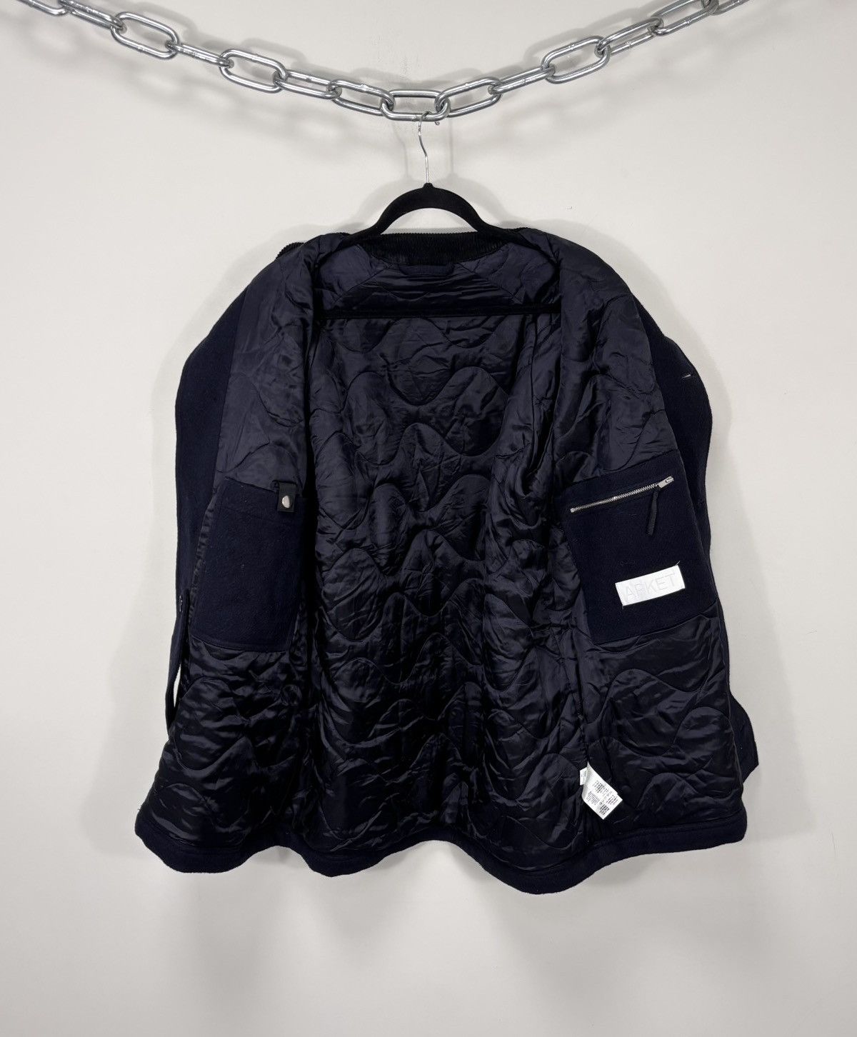 Arket Arket Men’s Navy Blue Wool Car Coat Corduroy Collar Size US S / EU 44-46 / 1 - 2 Thumbnail