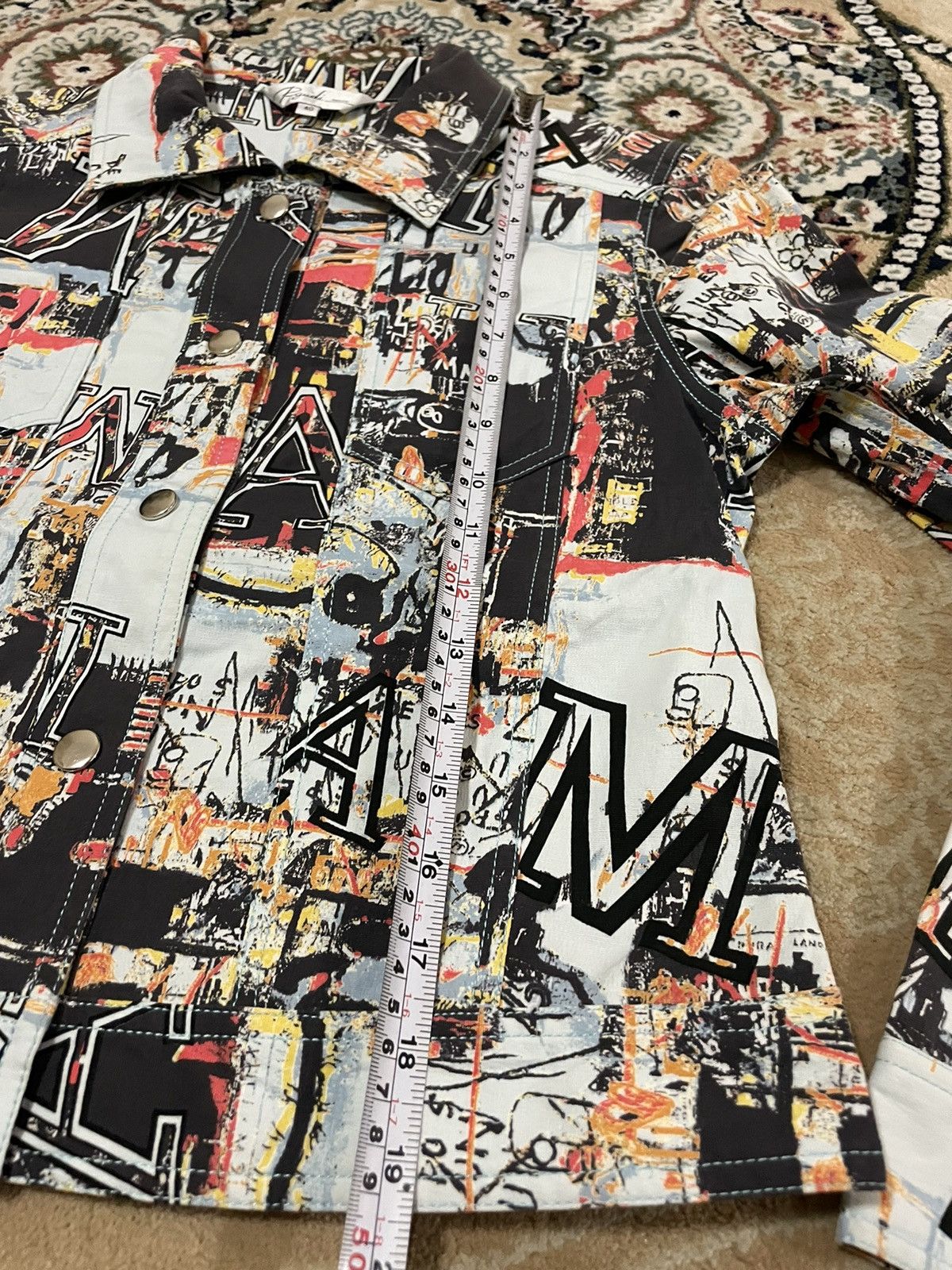 Designer × Jean-Michel Basquiat × Vintage Vtg Designer by Jean Micheal Bisquat Crooped Denim Jacket Size S / US 4 / IT 40 - 8 Thumbnail