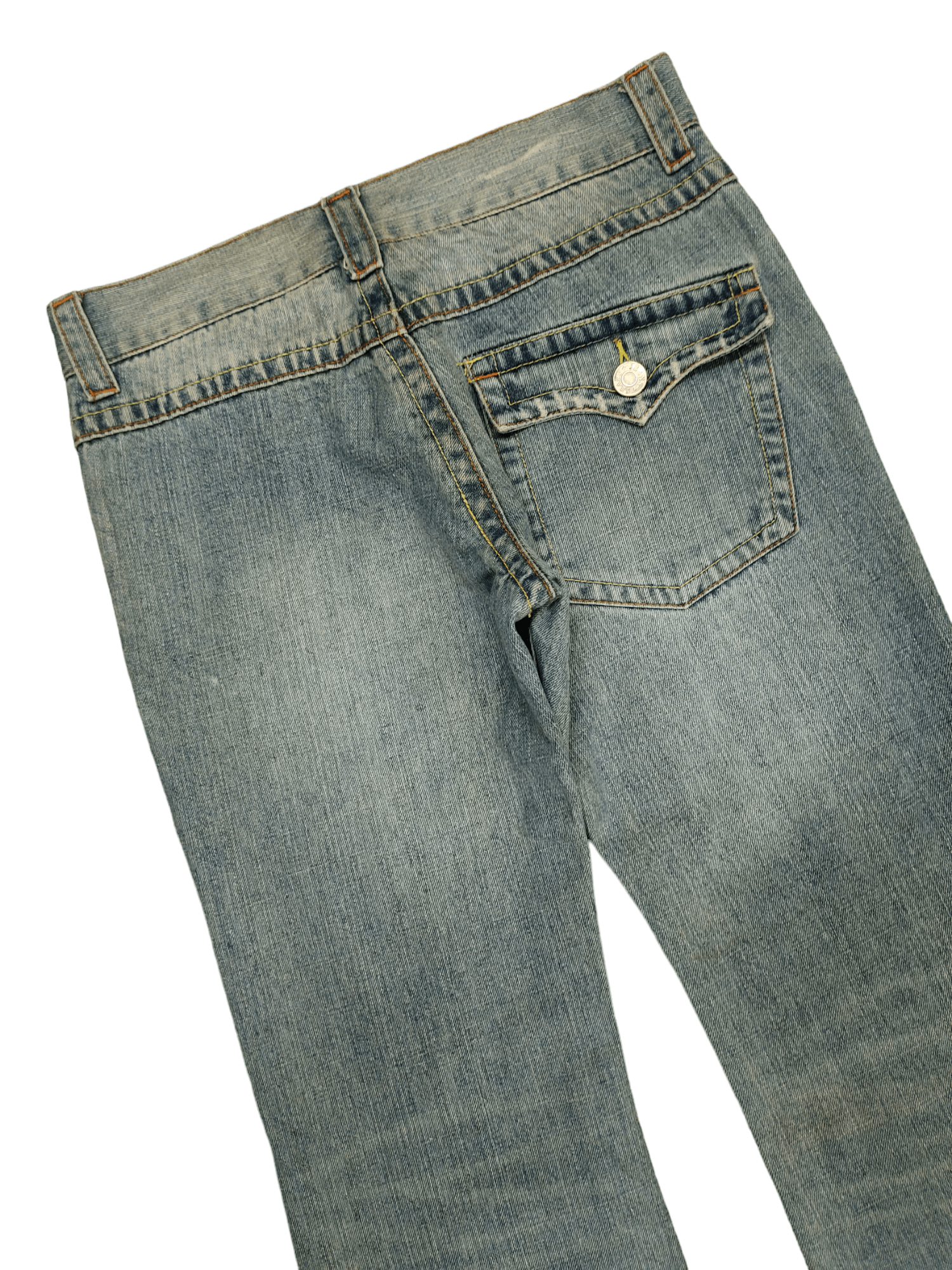 If Six Was Nine Flare Jeans Doll Distress Faded Boot Cut Y2k Mudmax Size US 30 / EU 46 - 15 Thumbnail