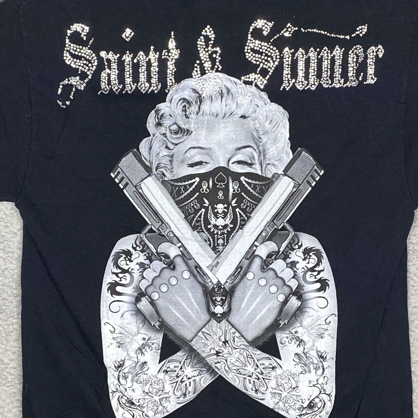 Fruit Of The Loom VINTAGE Fruit of the Loom Men's Medium Daytona Beach Bike Week 2013 Saint & Sinner T-Shirt Crew Neck Cotton Black Size US M / EU 48-50 / 2 - 6 Thumbnail