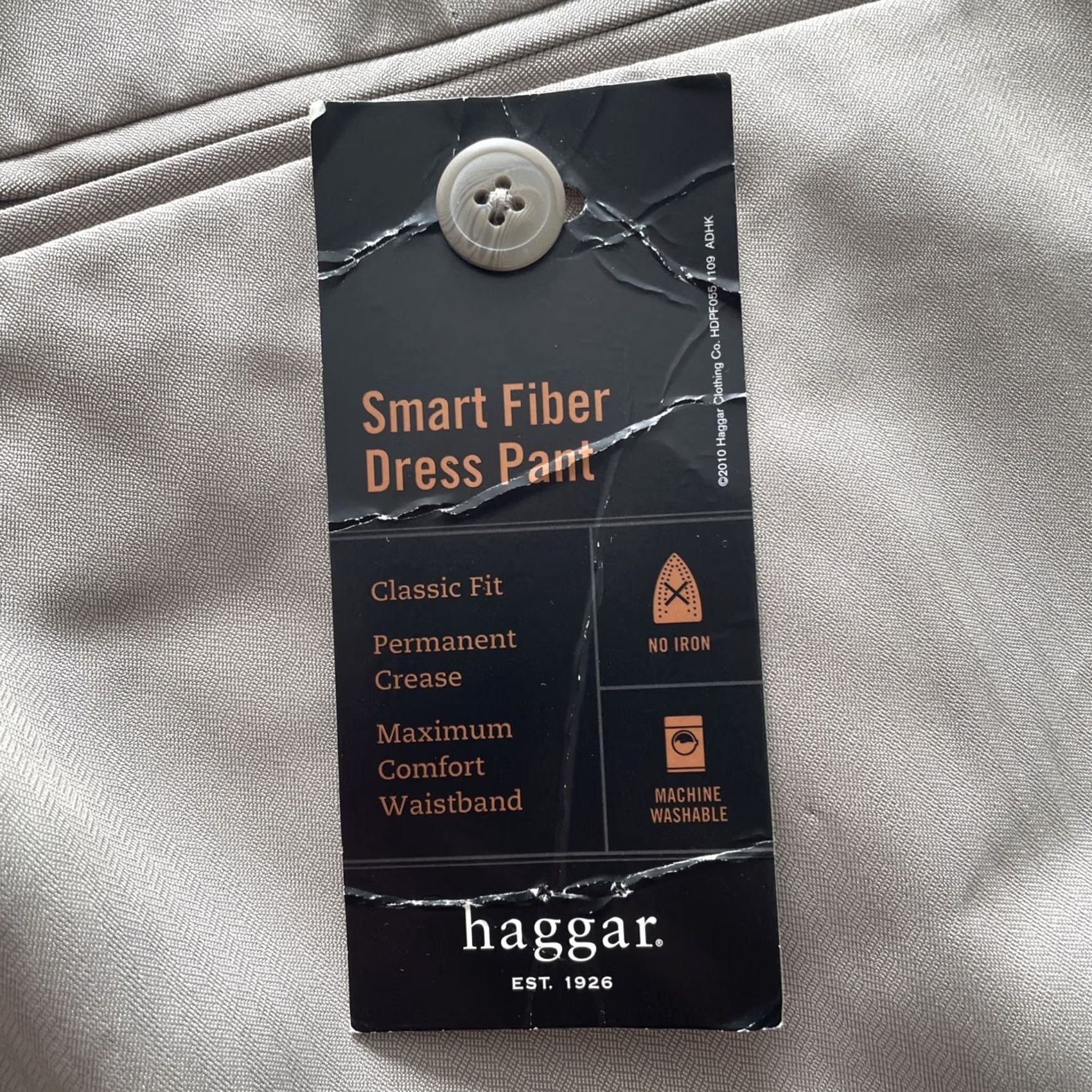 Haggar Haggar Mens Pants 32x30 Khaki Classic Fit Dress Pant Two Tone Herringbone Smart Fiber Size US 32 / EU 48 - 4 Thumbnail