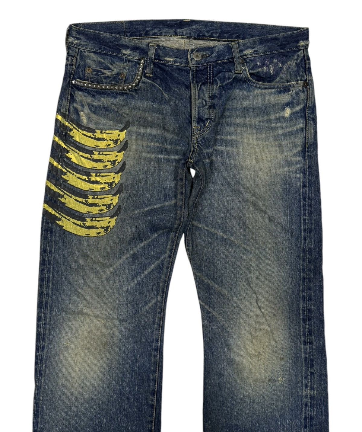 Andy Warhol × Hysteric Glamour 🔥HYSTERIC GLAMOUR X ANDY WARHOL SELVEDGE JEANS DISTRESSED Size US 34 / EU 50 - 3 Thumbnail