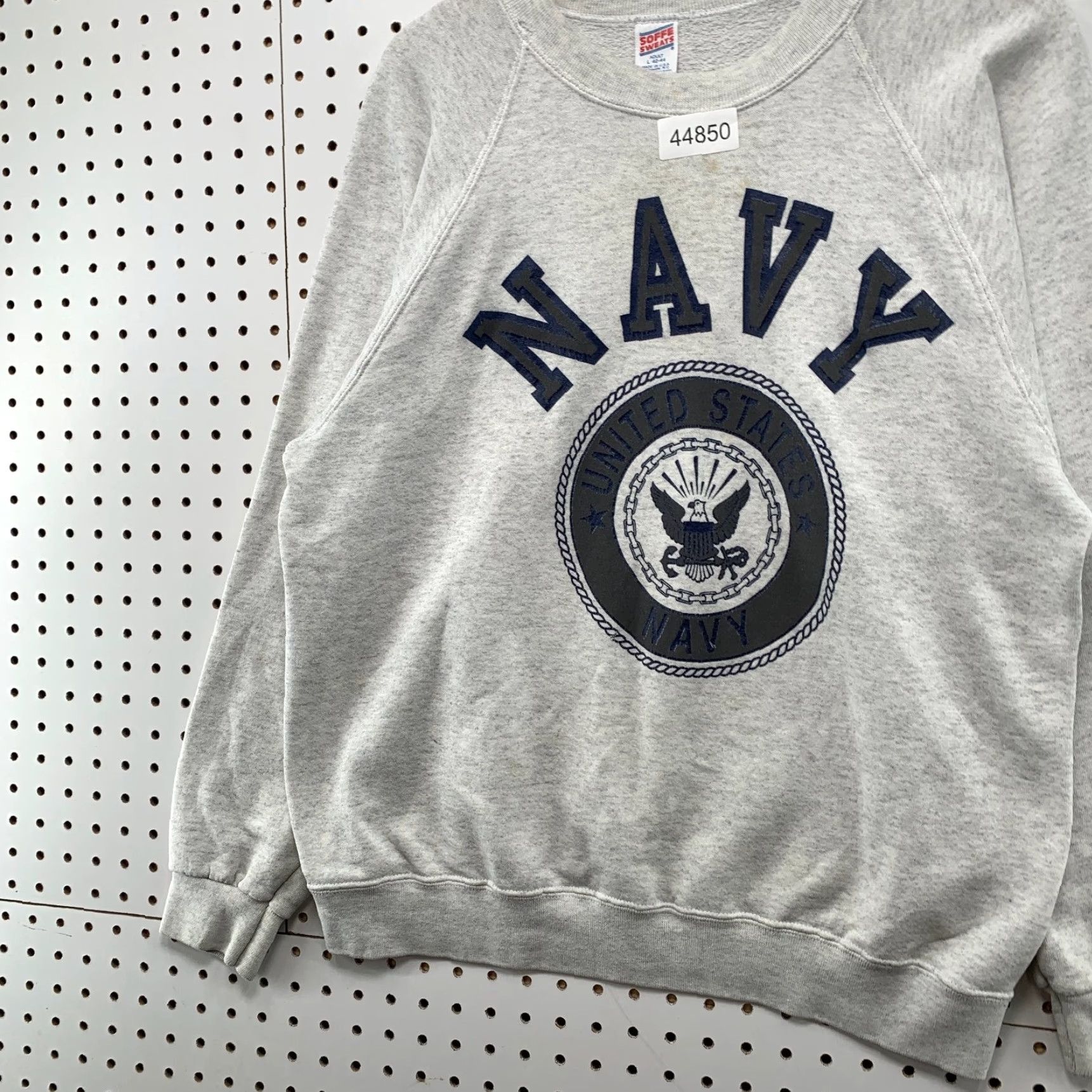 Soffe VINTAGE United States Navy Sweatshirt Mens Large Gray Soffe Made USA Size US L / EU 52-54 / 3 - 4 Thumbnail