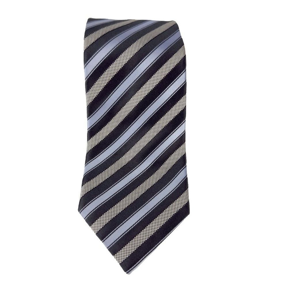 Ermenegildo Zegna NWOT ERMENEGILDO ZEGNA Blue Black Stripe Tie L 59" W 3.5" Size ONE SIZE - 2 Thumbnail
