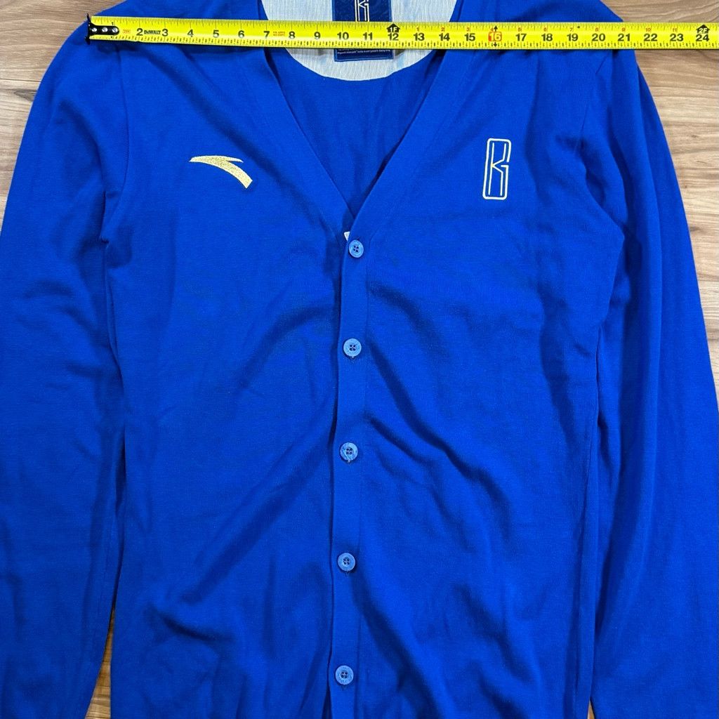 Jordan Brand ANTA Men’s L Kevin Garnett Wool Cardigan Blue Sweater Size US L / EU 52-54 / 3 - 4 Thumbnail
