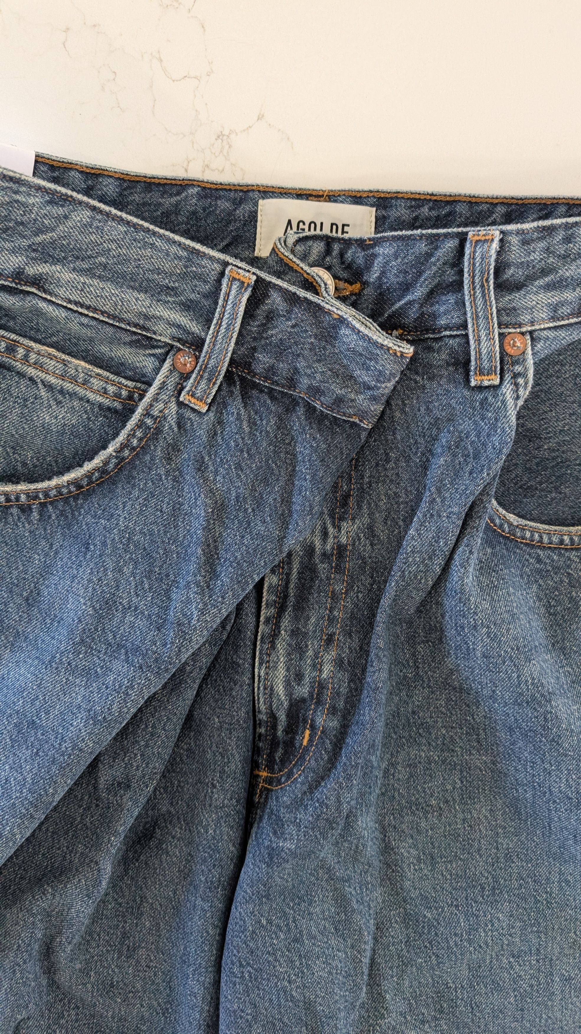 Agolde AGOLDE Vana Fold Jeans Nexus Blue Size 31 Size 31" - 4 Thumbnail