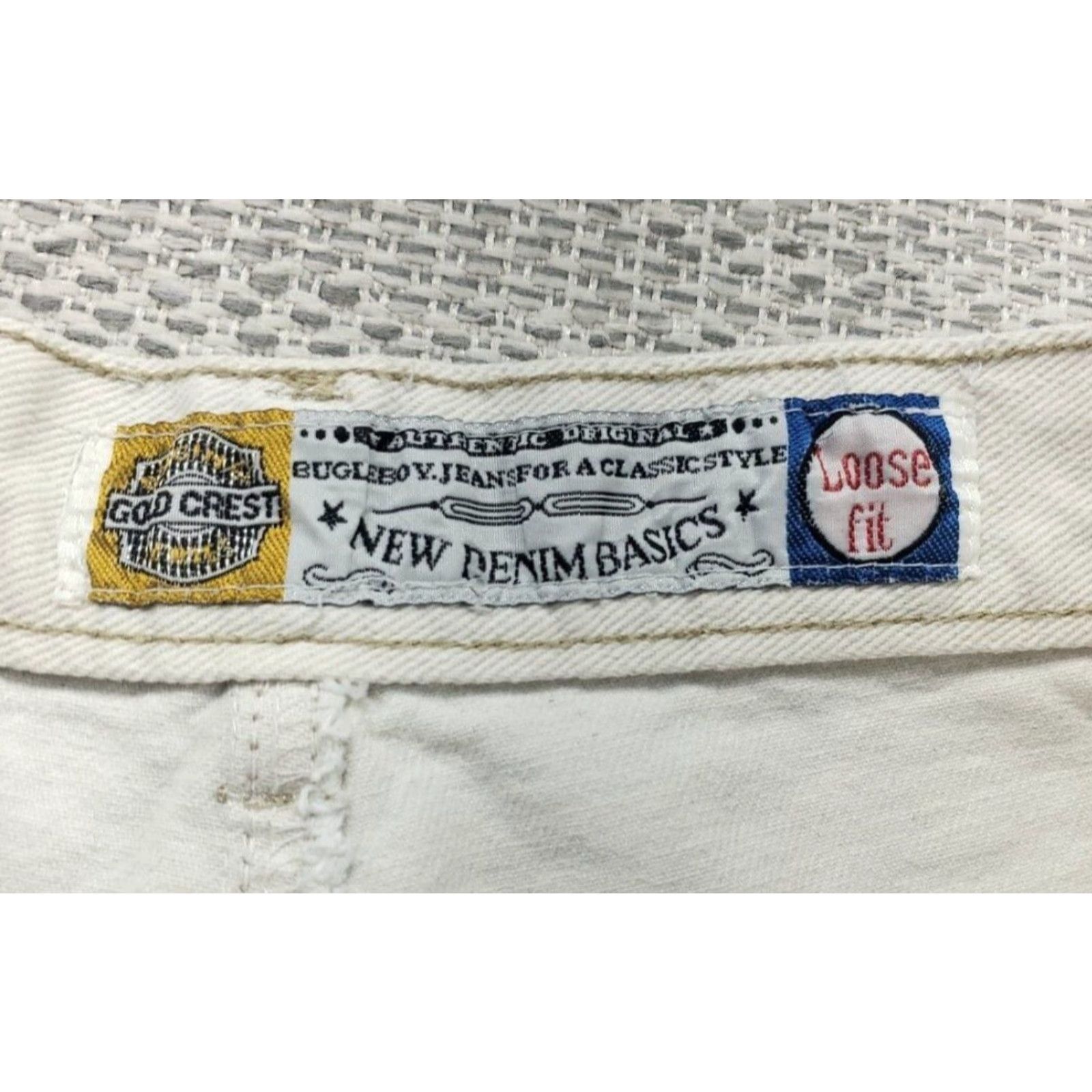 Bugle Boy VINTAGE Bugle Boy Jeans Mens 38 White 38x30 Distressed 5-Pocket Denim Skater Grunge 90s Logo Gold Crest USA Mens Size US 38 / EU 54 - 6 Thumbnail