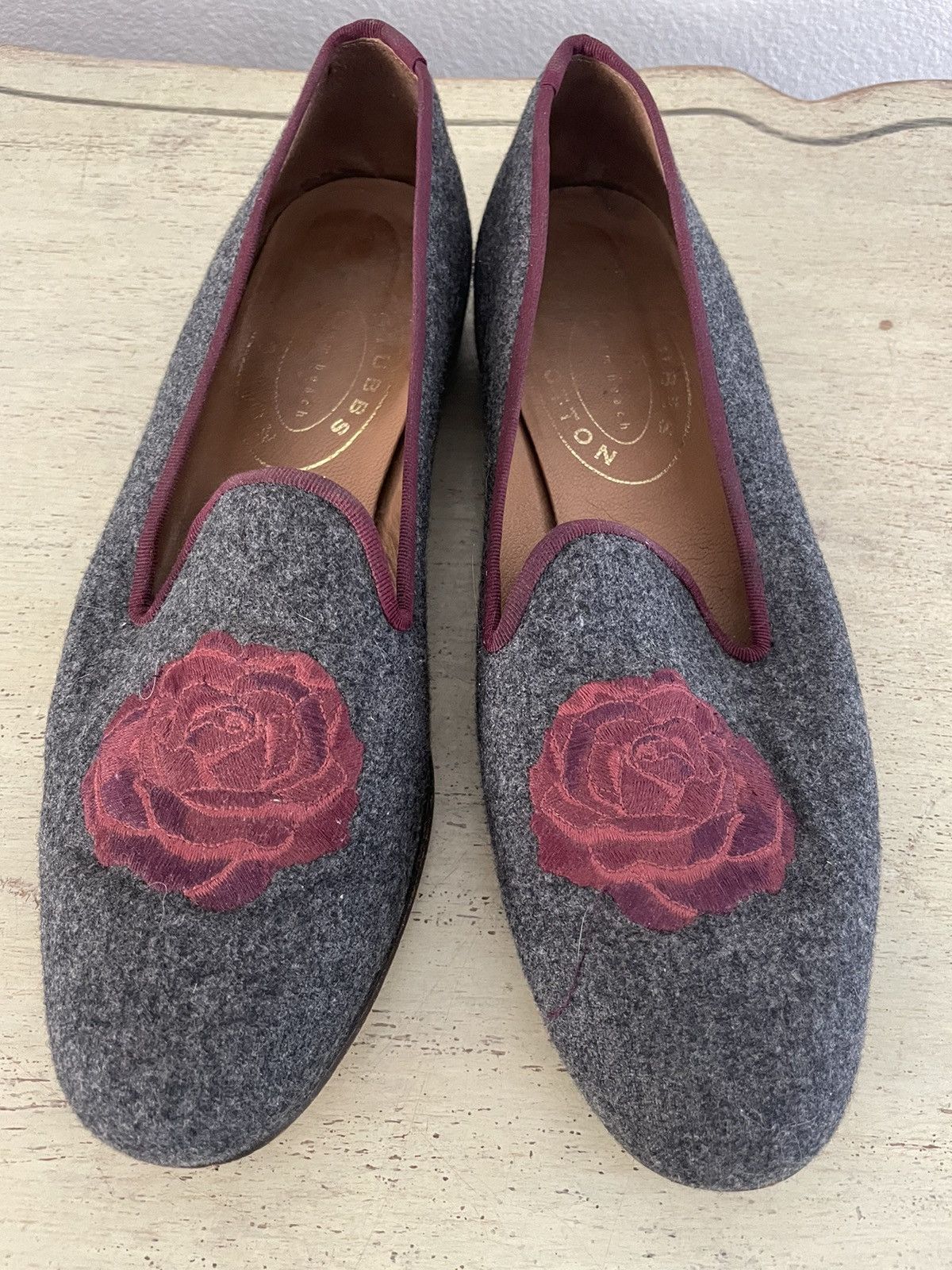 Stubbs & Wootton Wool Flannel Smoking Slippers Size US 10 / IT 40 - 1 Thumbnail