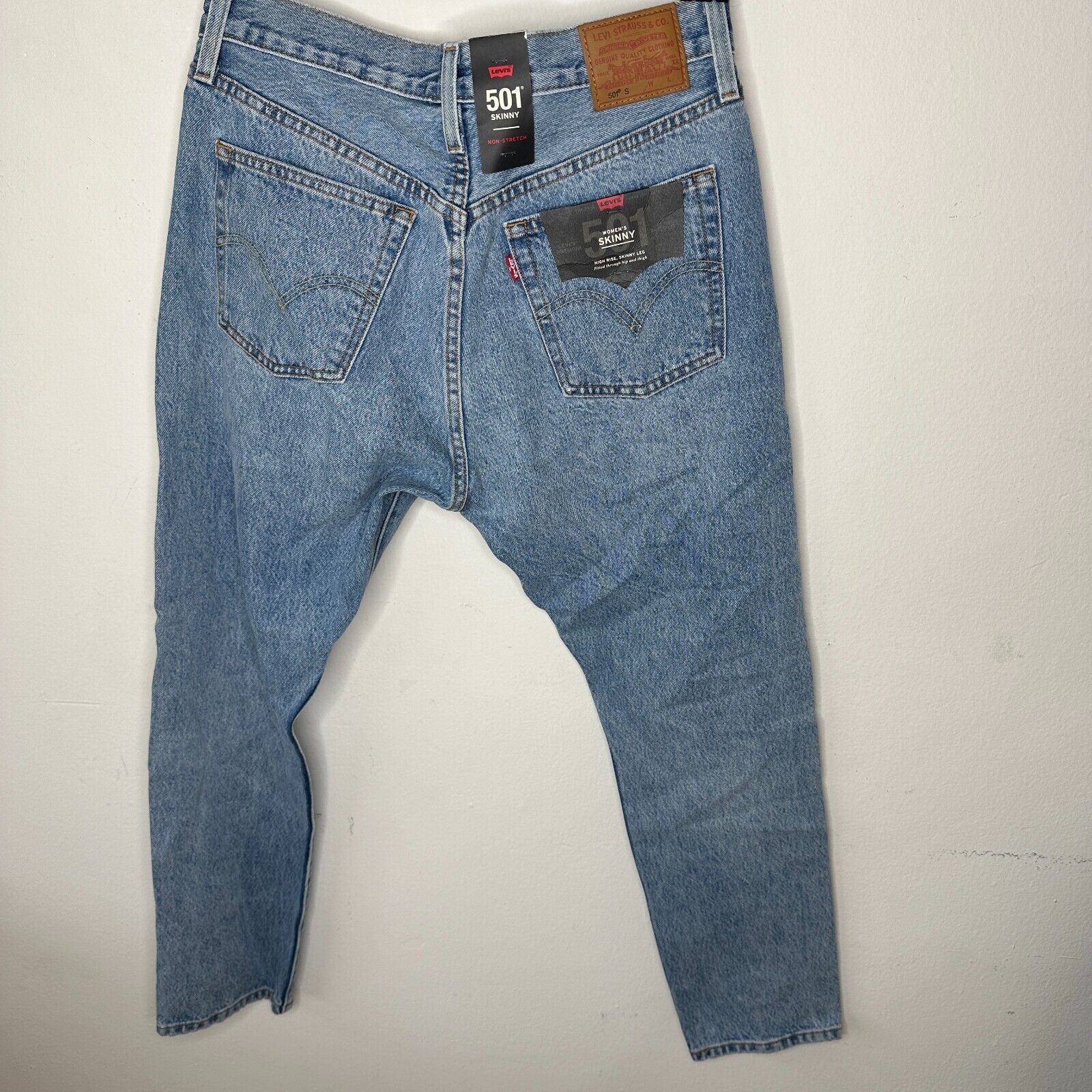 Lee NWT Lee 501 Skinny Non Stretch Distressed Button Jean 29 Size 29" - 5 Thumbnail