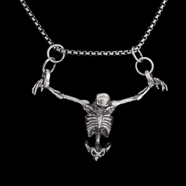 Jewelry Skeleton Skull Necklace Punk Chain Size ONE SIZE - 8 Thumbnail