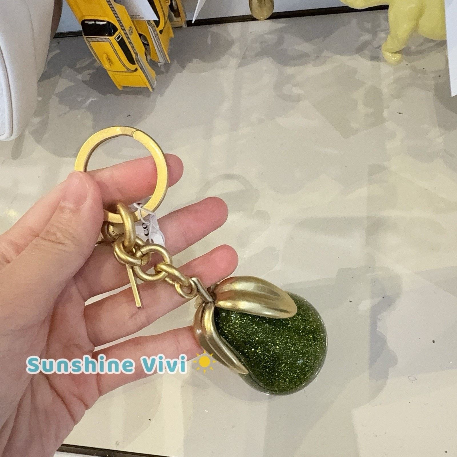Coach NWT Coach Pear Bag Charm CAX73 Brass/Green Multi Size ONE SIZE - 4 Thumbnail
