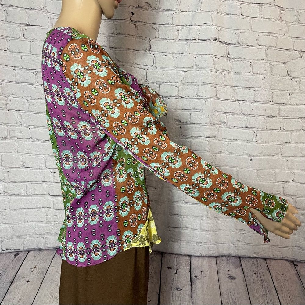 Zara NWT New ZARA Studio Zodiac Printed Shirt With Tie Size XS Size XS / US 0-2 / IT 36-38 - 7 Thumbnail