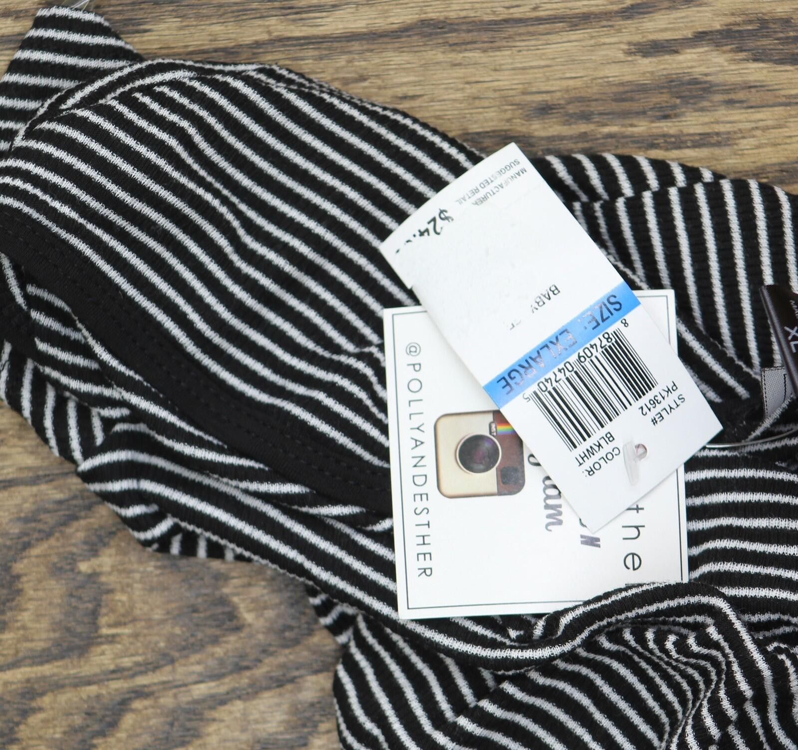 Other Nwt Polly & Esther Striped Knit T-shirt Tee Black / White Xl Size XL / US 12-14 / IT 48-50 - 3 Thumbnail