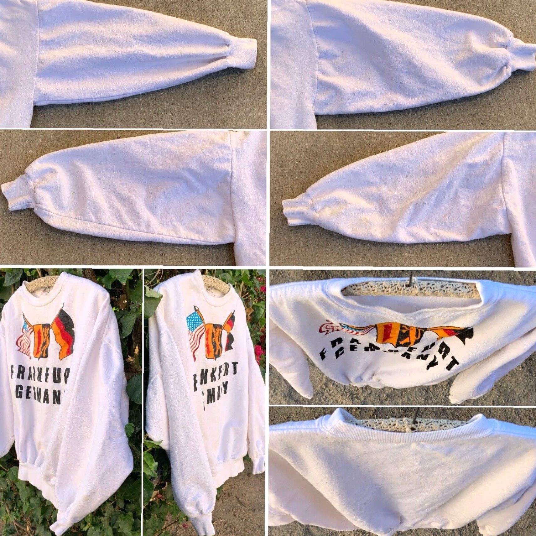 Vintage VINTAGE Frankfurt Germany Sweatshirt Raco Sports Wear Cotton Size XL White Graphic Print Men Pullover Crew Neck Long Sleeve Sports Theme Size US XL / EU 56 / 4 - 7 Thumbnail
