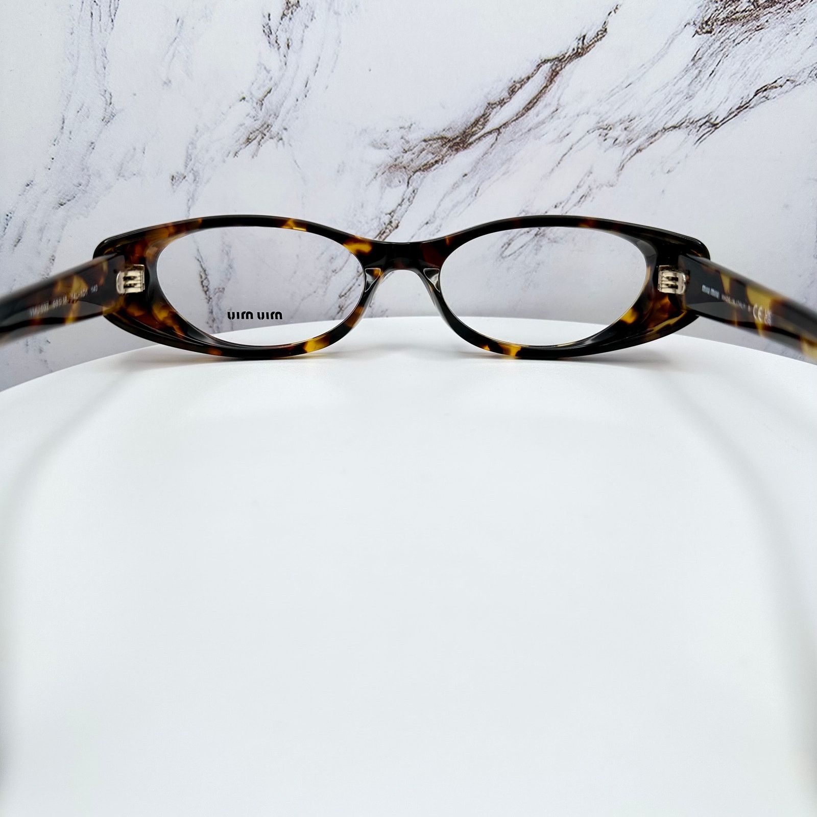 Miu Miu New MIU MIU Eyeglasses Brown Oval 53 Honey Havnana Rx-able Size ONE SIZE - 13 Thumbnail