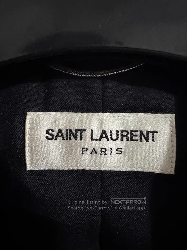 Saint Laurent Paris Saint Laurent Paris Satin Peak Lapel Smoking Suit with Leo Size US XS / EU 42 / 0 - 5 Thumbnail