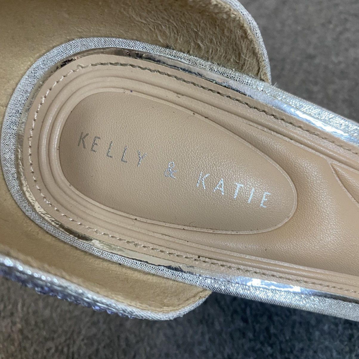 Other Kelly & Katie Heels Rhinestone Sparkly Silver Sz 9W EUC Size US 9 / IT 39 - 6 Thumbnail