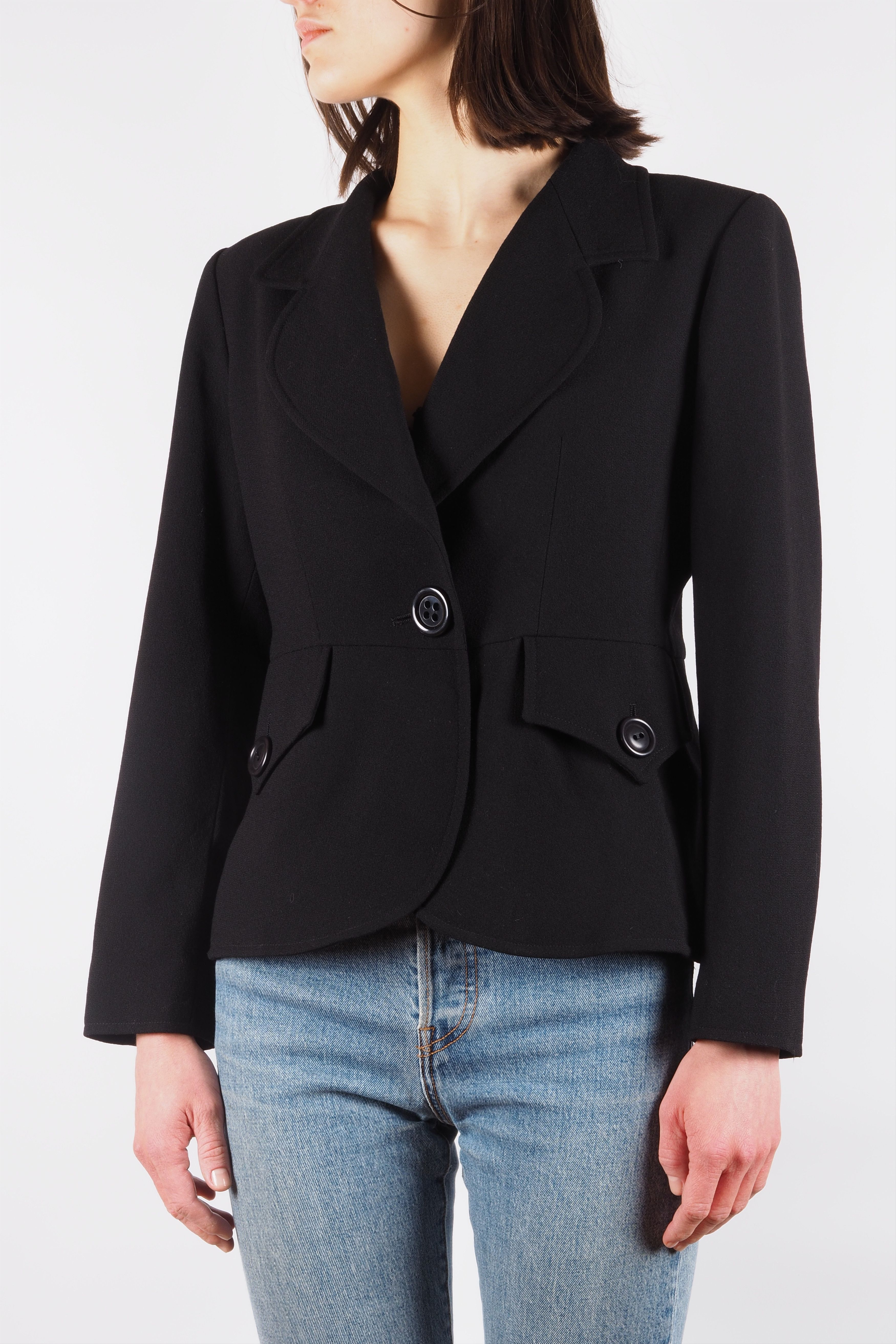 Christian Lacroix × Vintage Christian Lacroix Vintage 90s Black Tailored Blazer Jacket Size M / US 6-8 / IT 42-44 - 2 Thumbnail