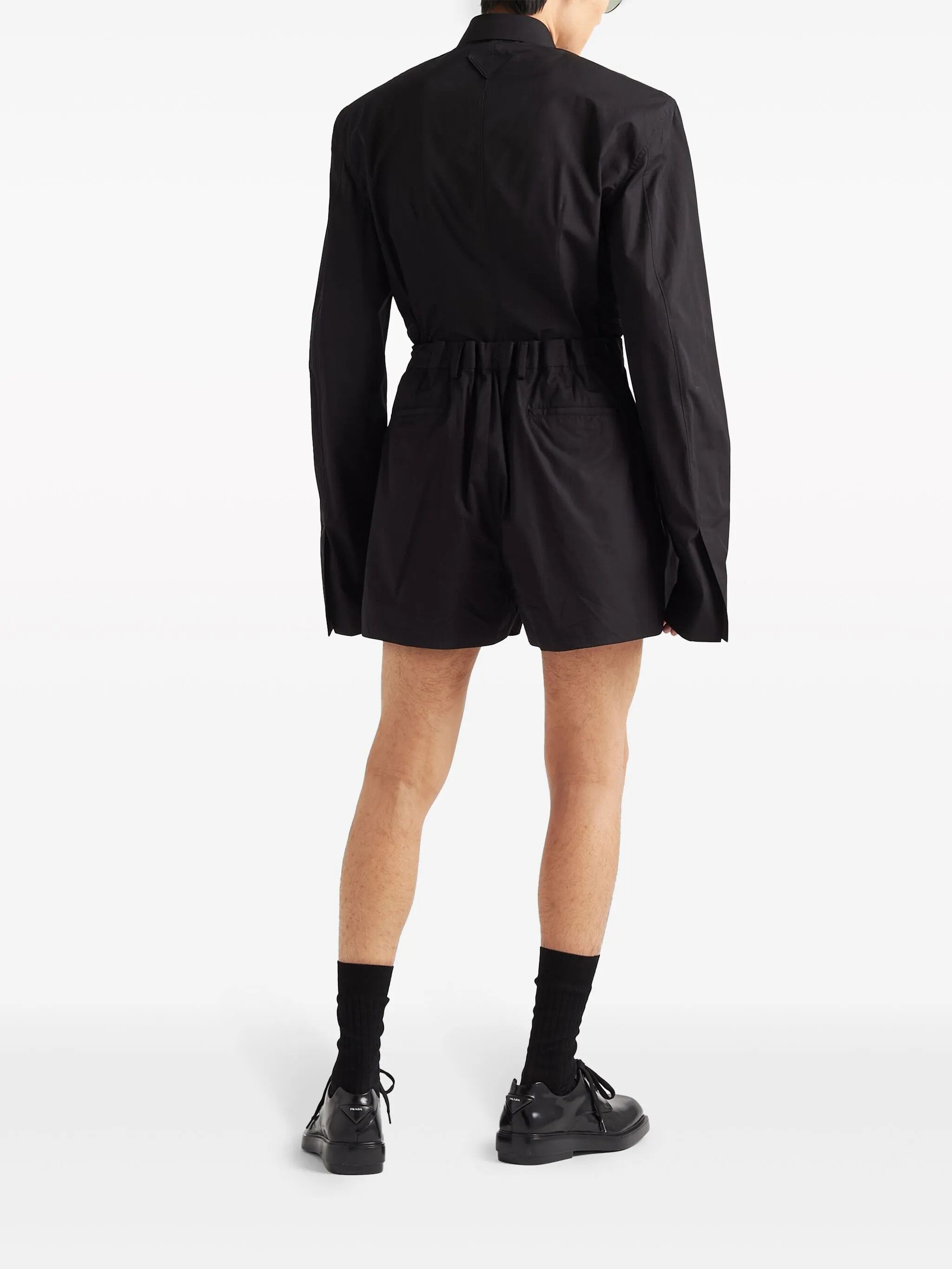 Prada o1mt1gz0225 Single-Breasted Cotton Jacket in Black Size US XL / EU 56 / 4 - 3 Thumbnail