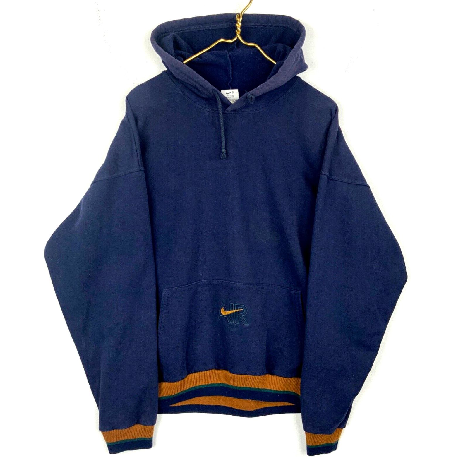 image of Vintage Nike Air Sweatshirt Hoodie Large Blue Center Swoosh 90's Usa in White, Men's