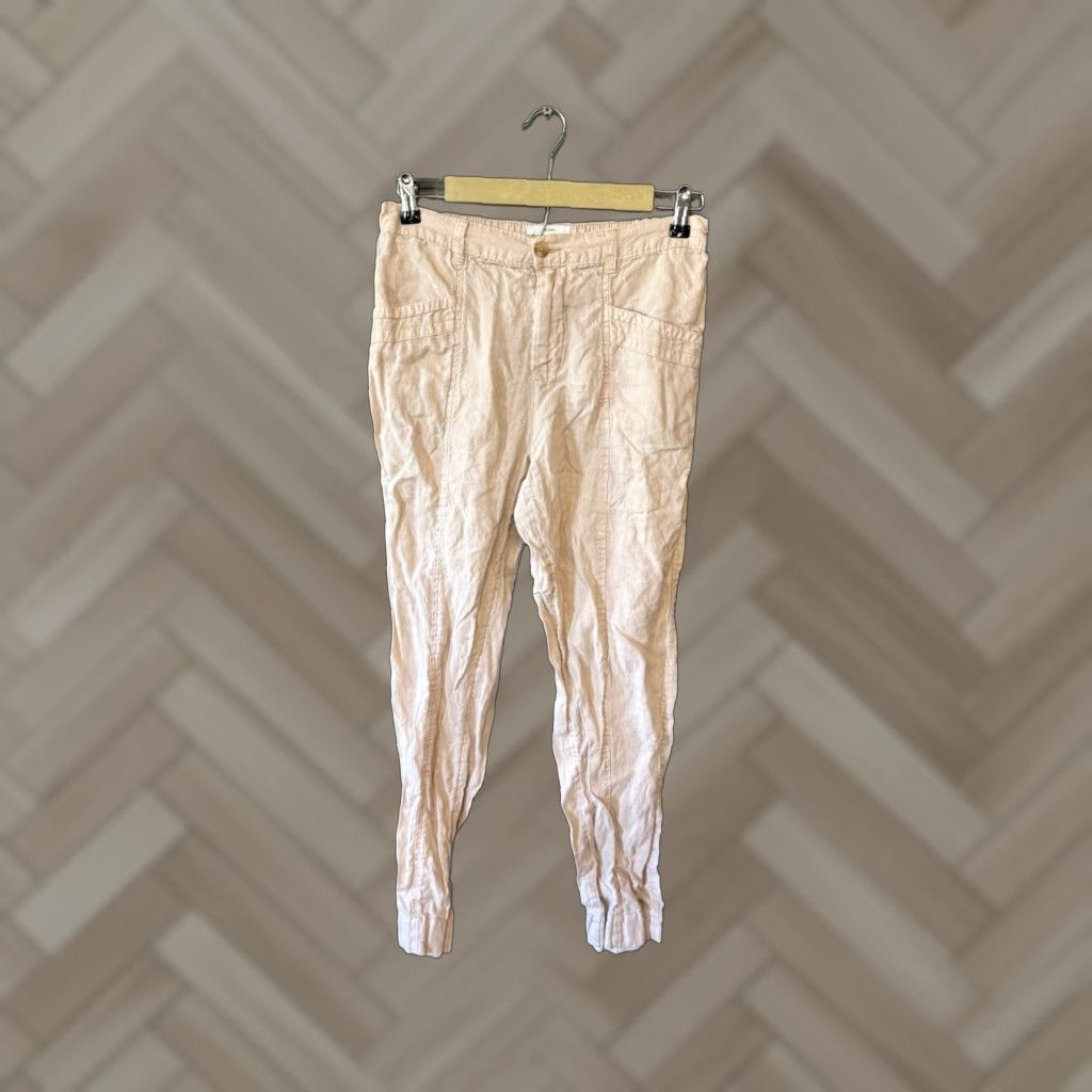 Nicole Miller Nicole Miller Womens Beige Joggers Pants Linen Size Medium Size 32" / US 10 / IT 46 - 1 Thumbnail
