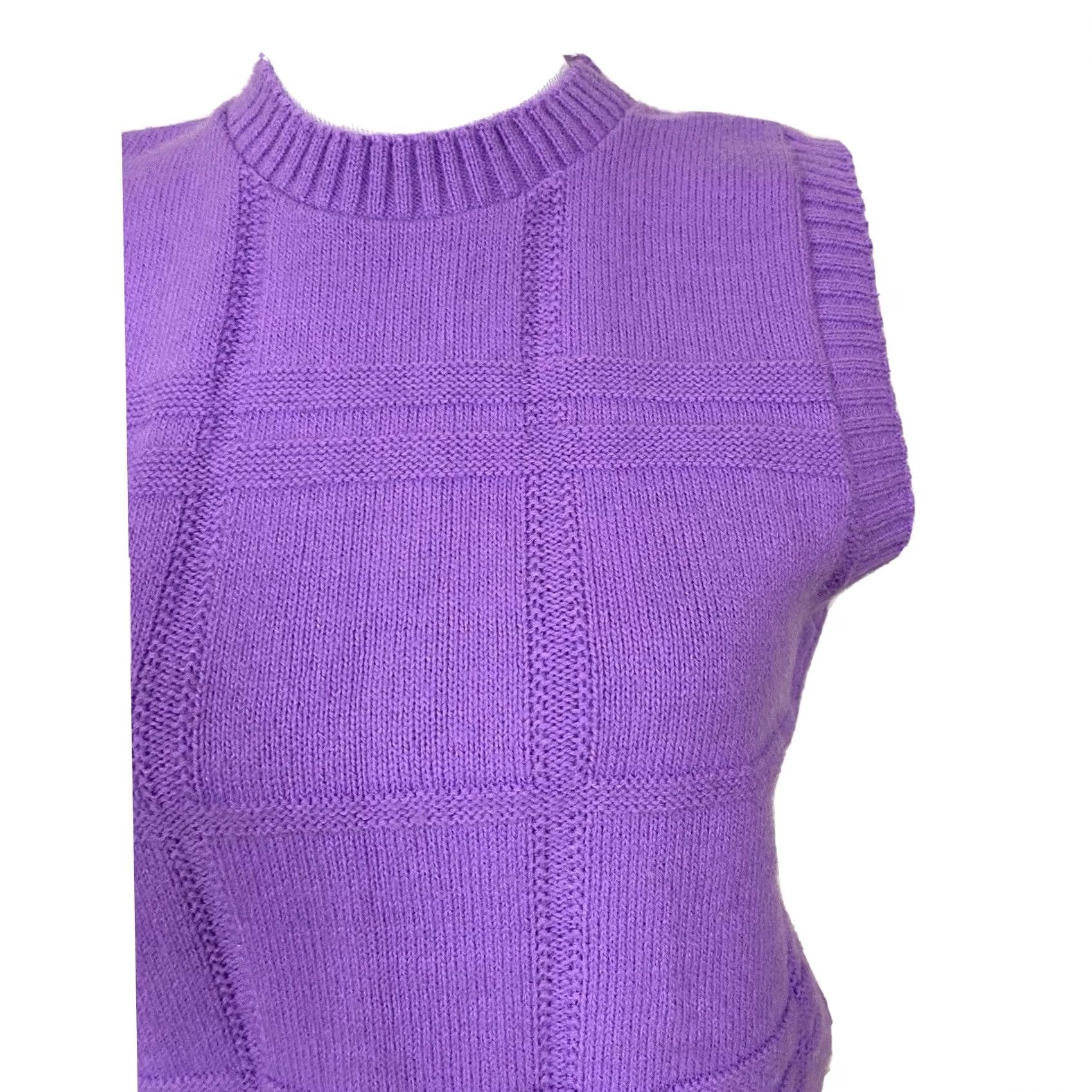 Vintage VINTAGE Andrea Lauren Sleeveless Sweater Pullover Purple Women’s Medium Shirt Size M / US 6-8 / IT 42-44 - 3 Thumbnail